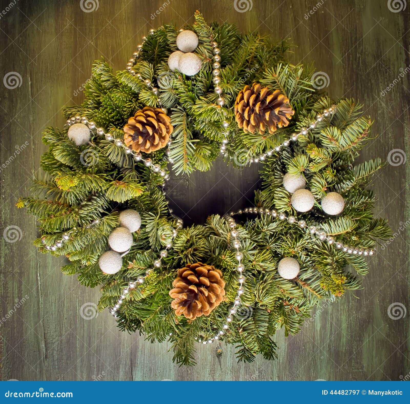 Christmas green wreath stock image. Image of tree, arrangement 44482797