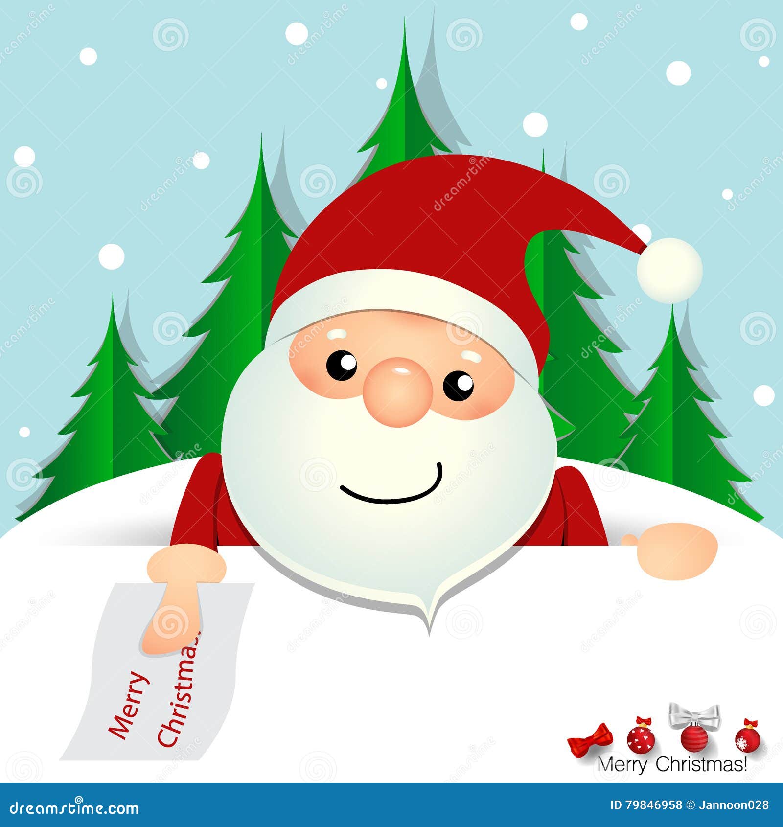 Christmas Greeting Card with Christmas Santa Claus. Vector Illus Stock ...