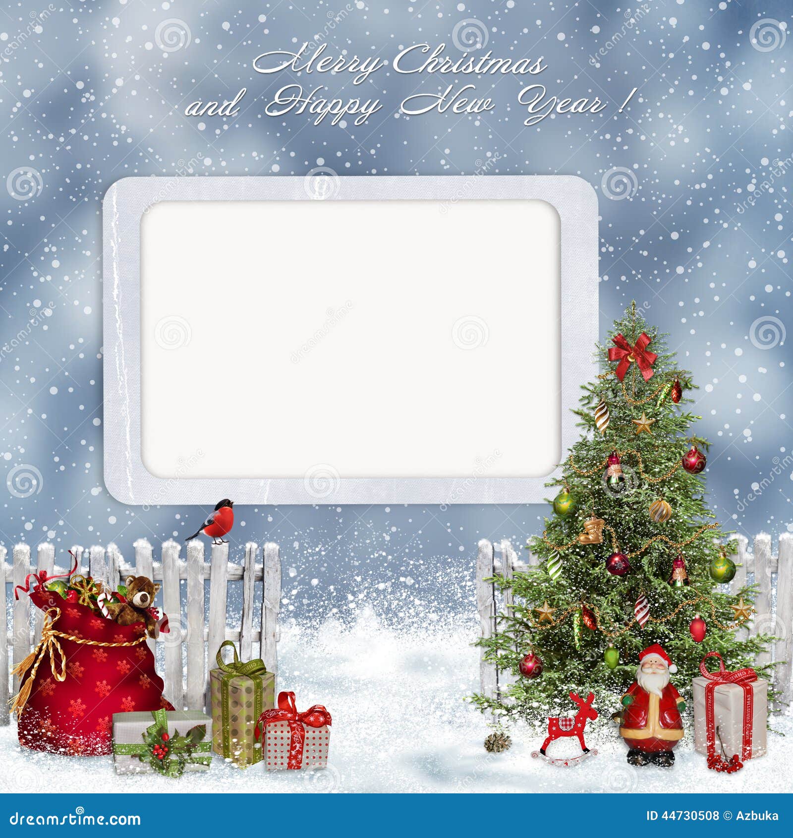 Christmas Greeting Card with Frame Stock Illustration Illustration of