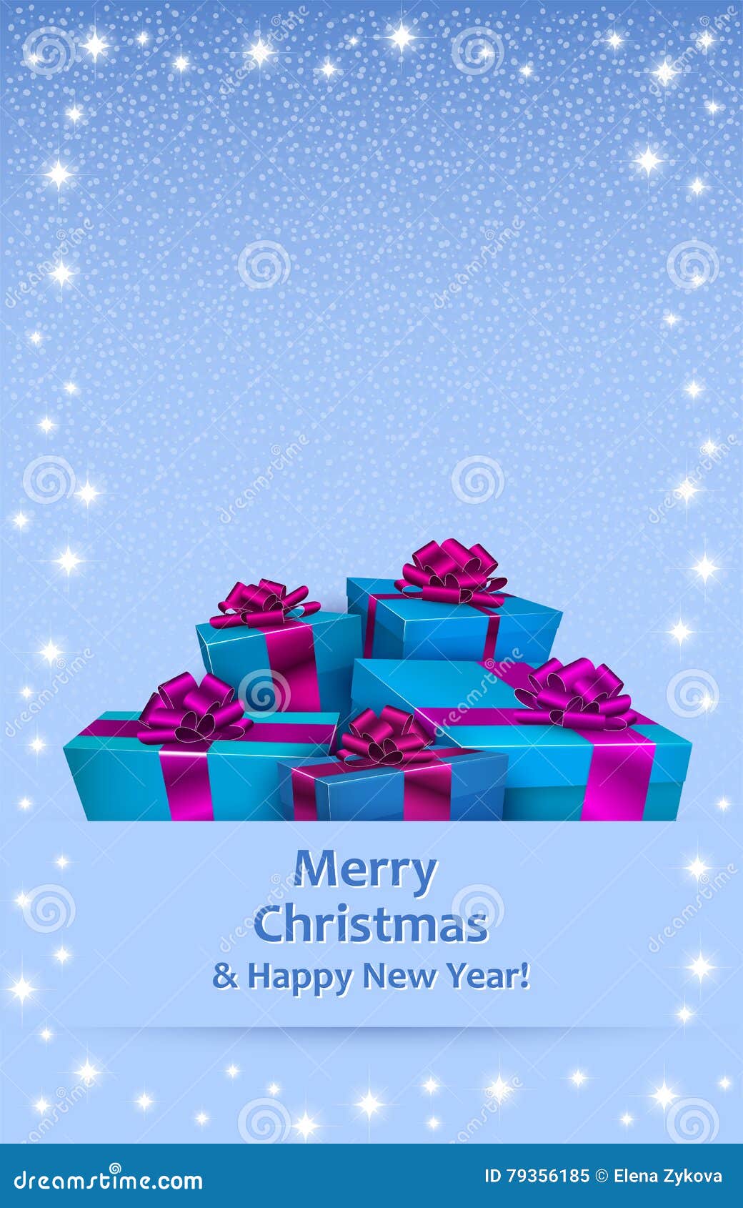 Christmas Greeting Card with Gift Boxes Stock Vector Illustration of
