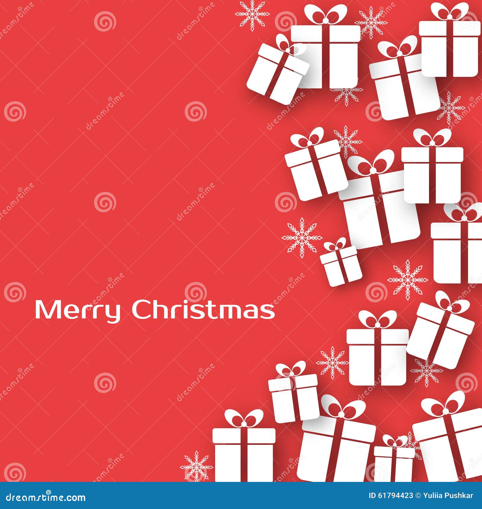 Christmas Greeting Card with Gift Boxes Stock Illustration