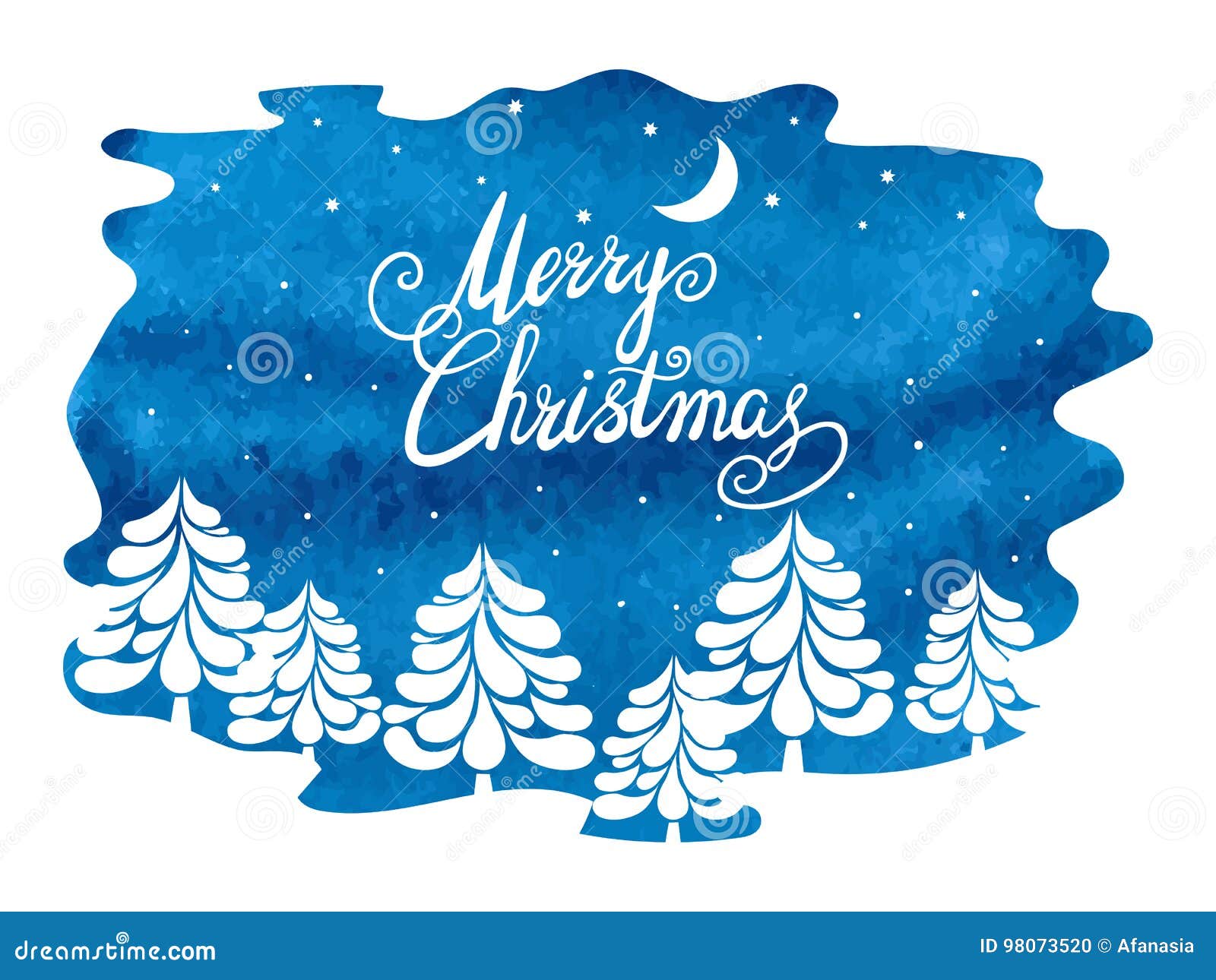 Christmas Greeting Card Merry Christmas lettering