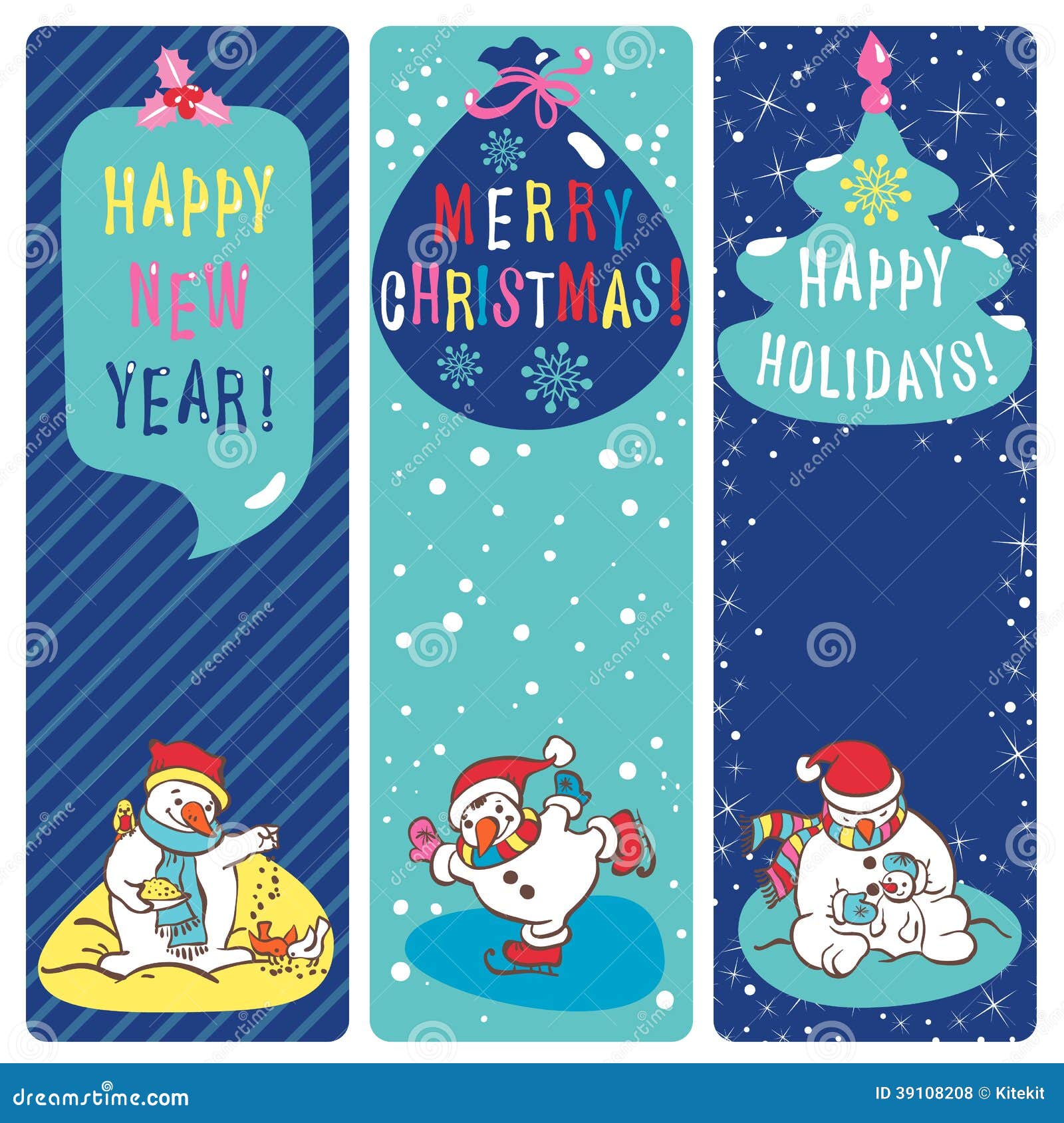 Christmas Greeting Tag. Snowman Stock Vector - Illustration of greeting ...