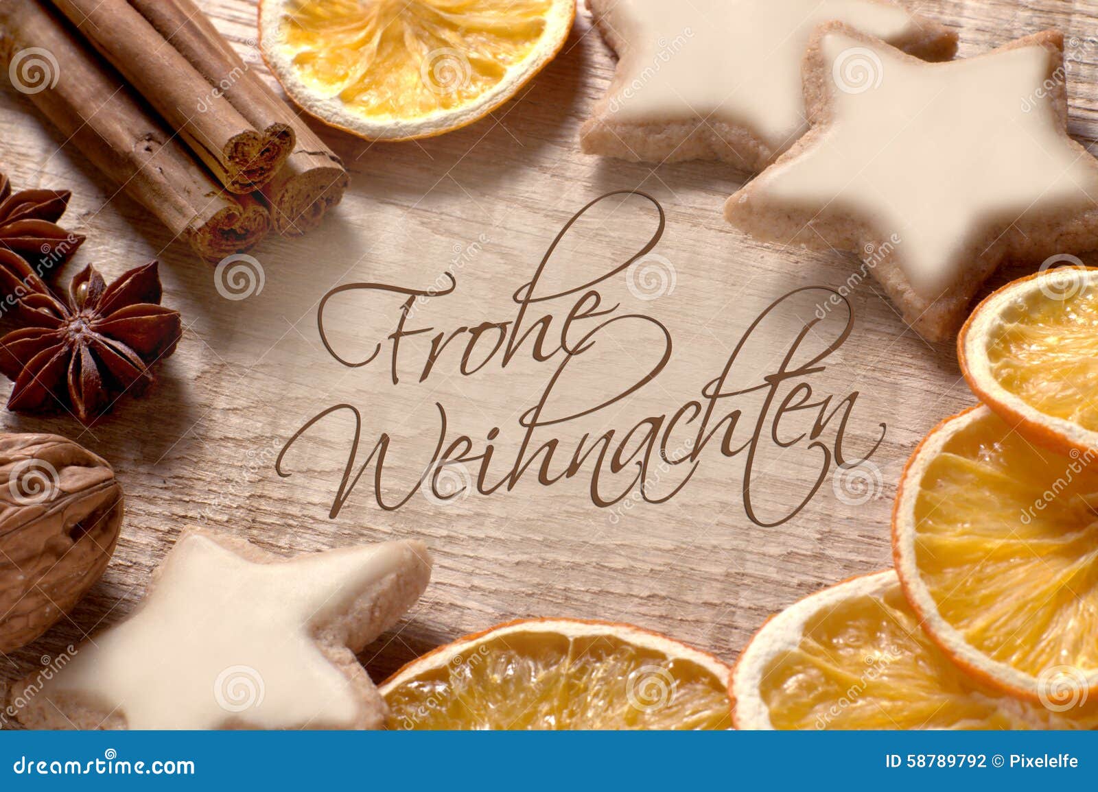 Christmas Greetings In German Stock Photo - Image: 58789792