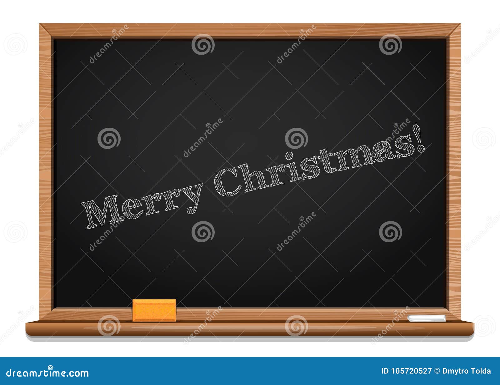 Merry Christmas Christmas greetings written on the blackboard Christmas design Vector illustration