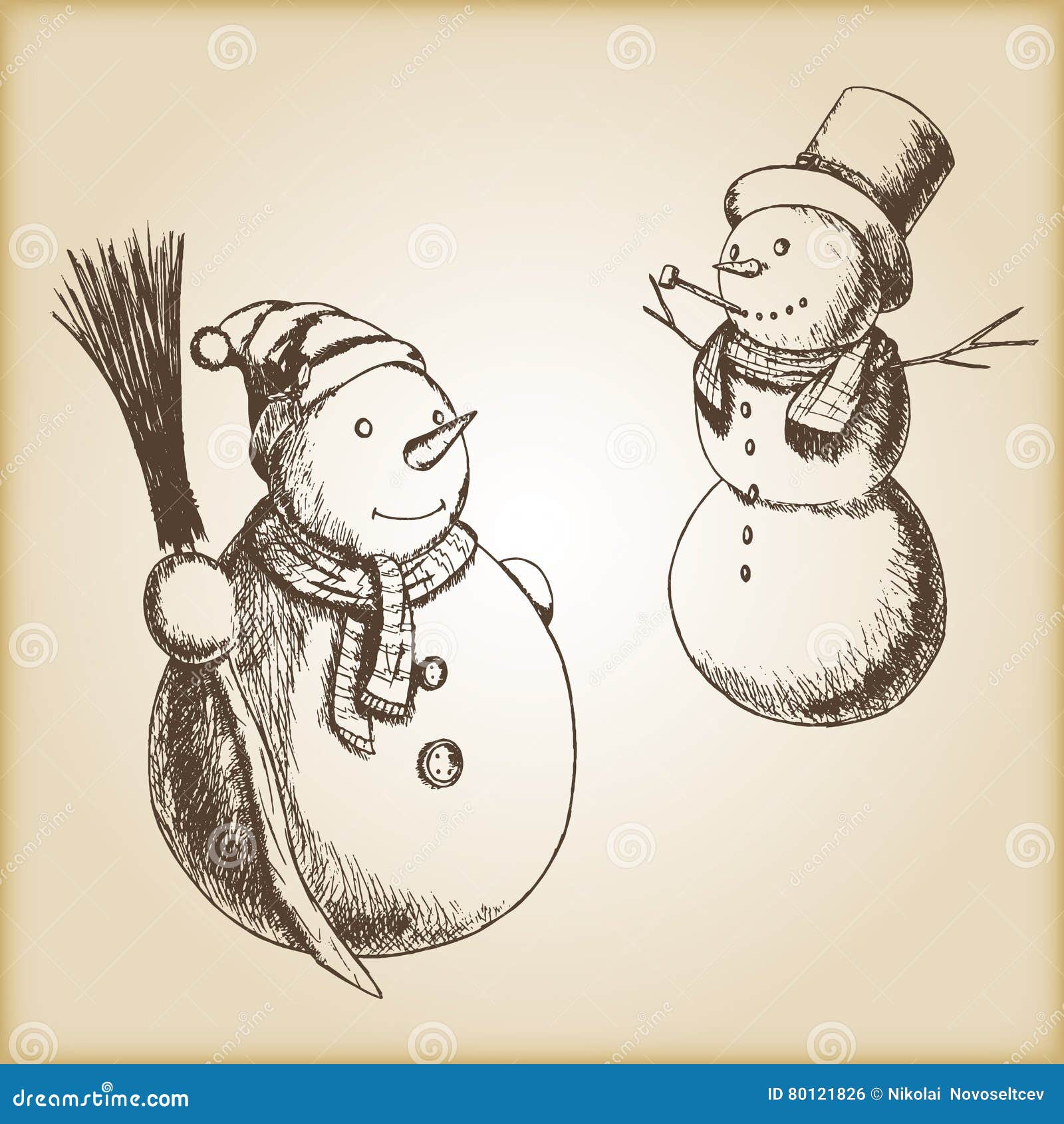 Christmas Snowman Drawing