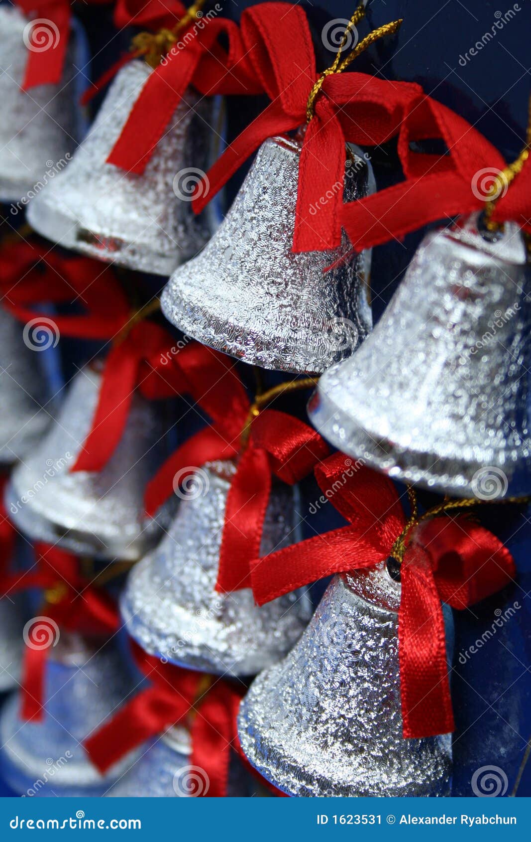 Christmas Handbells Of Silvery Color Stock Image Image of garland, bells 1623531