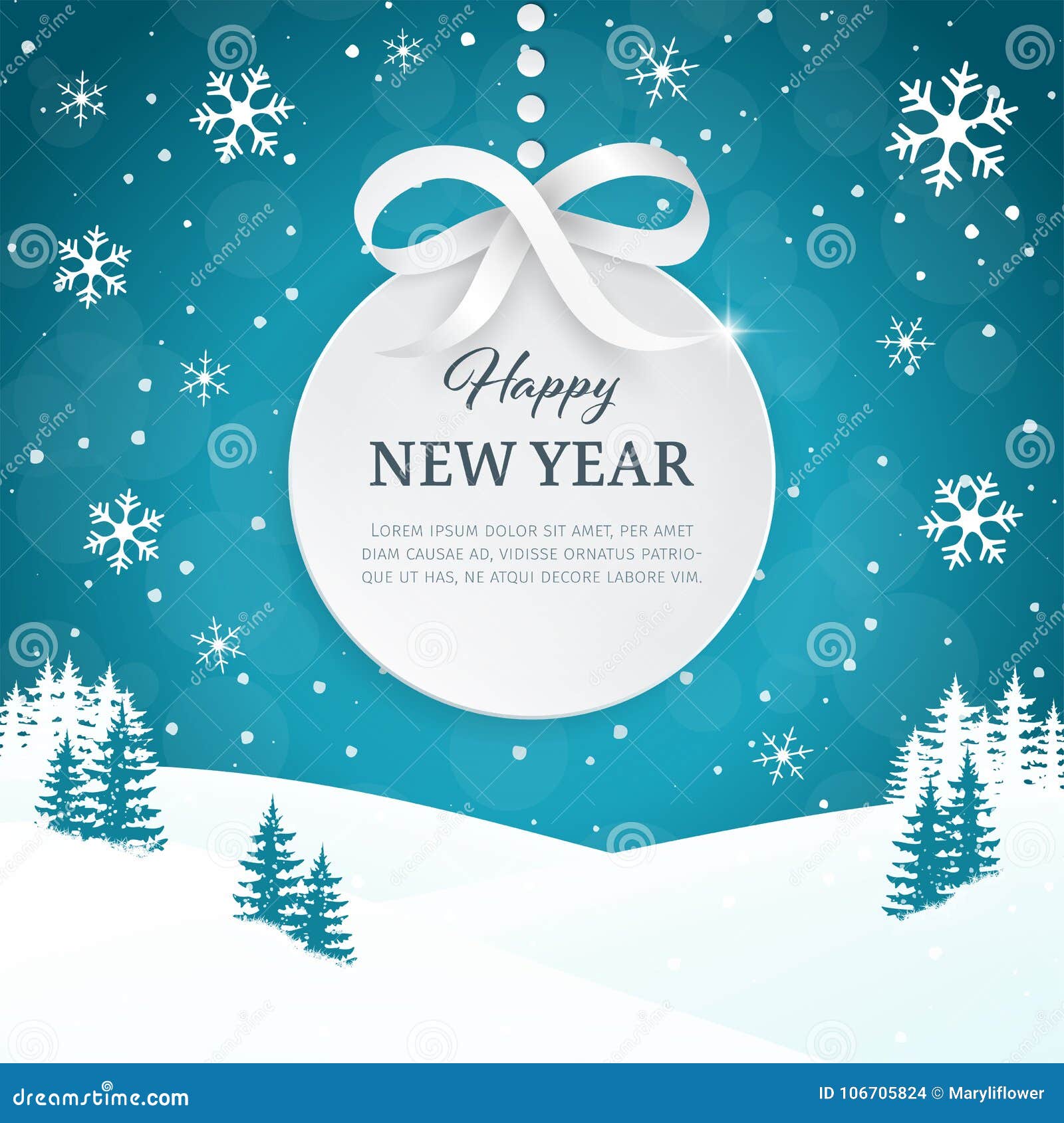 2018 Christmas and Happy New Year Greeting Card Background with Snowflakes.  Winter Scene Landscape Background with Falling Snow Stock Vector -  Illustration of scenery, christmas: 106705824