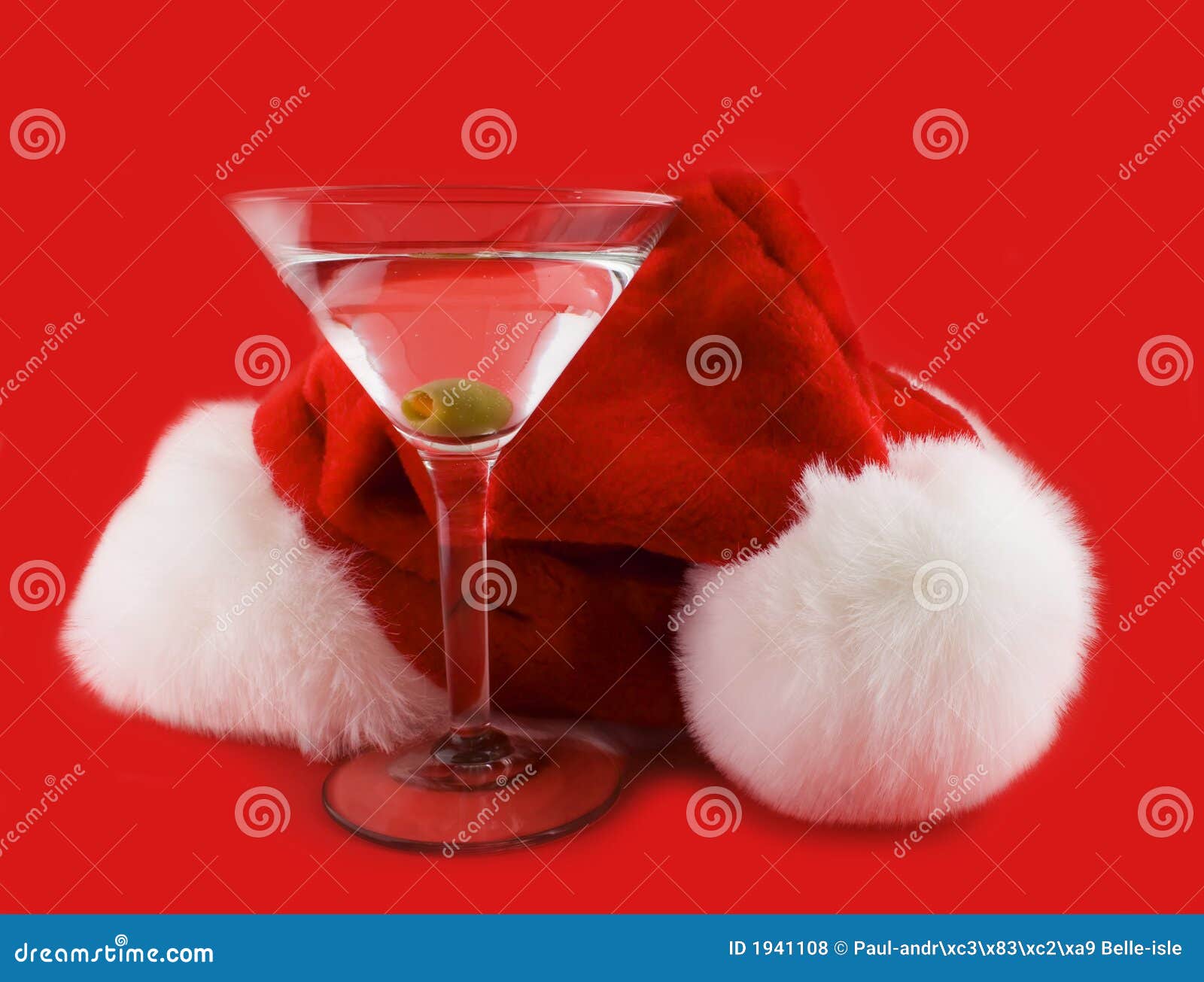 Christmas hat with martini stock photo. Image of casino 1941108