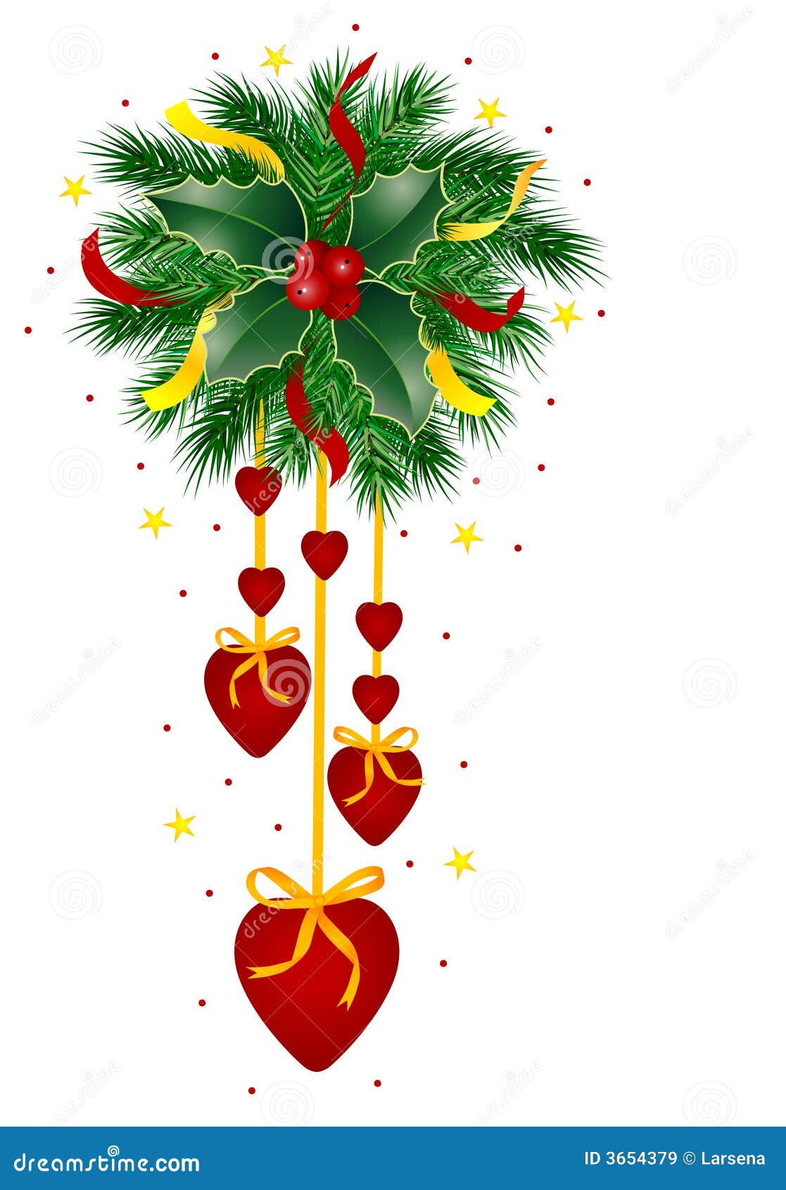 Download Christmas Heart stock vector. Illustration of holly, leaf ...