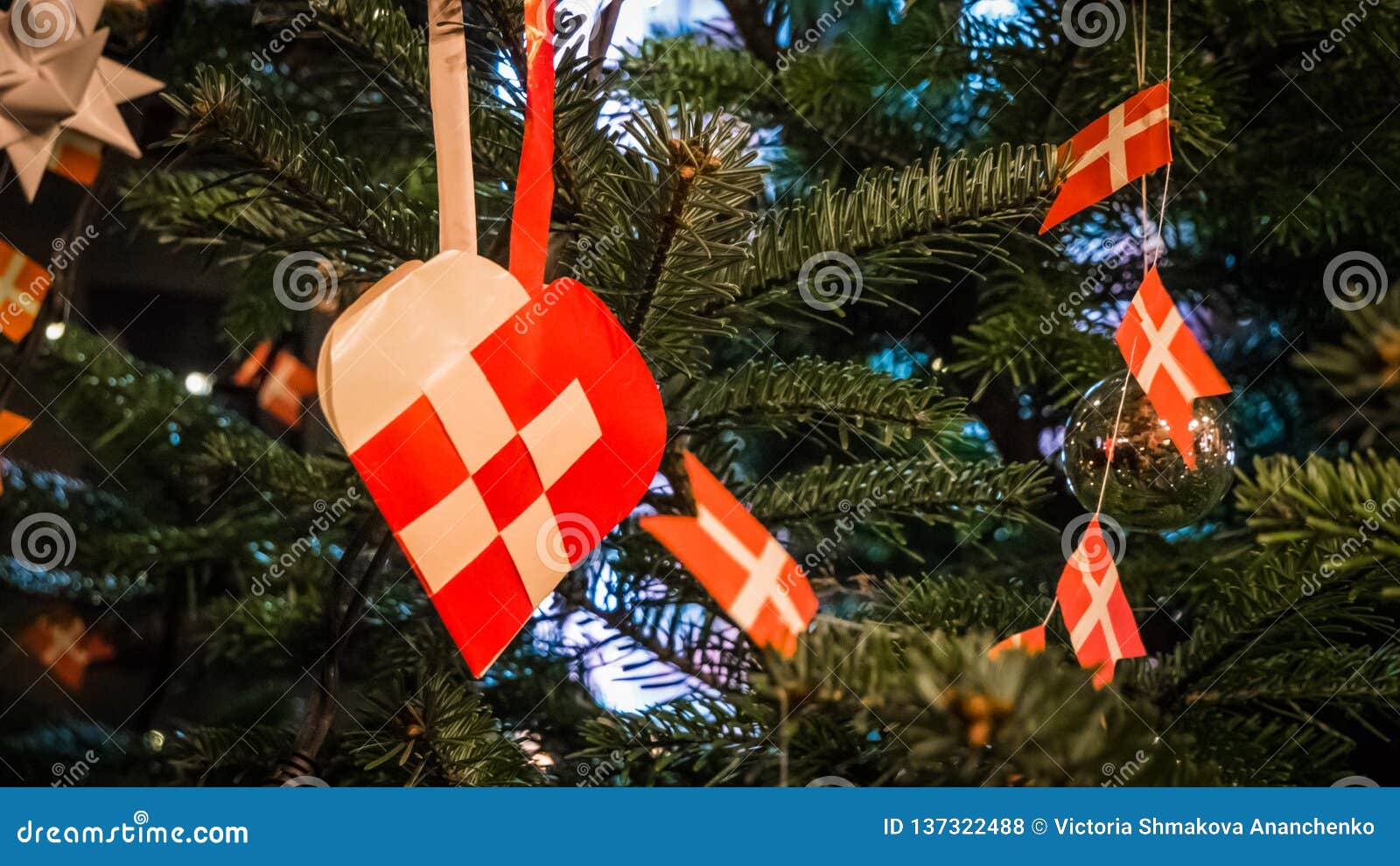 christmas hearts as traditional danish christmas decorations