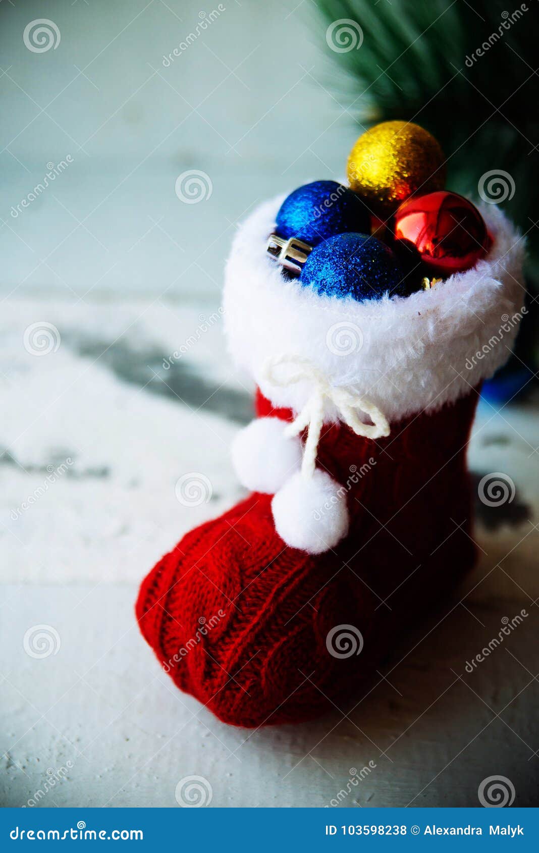 Christmas Holiday Background with Santa Boots and Decorations. R Stock ...