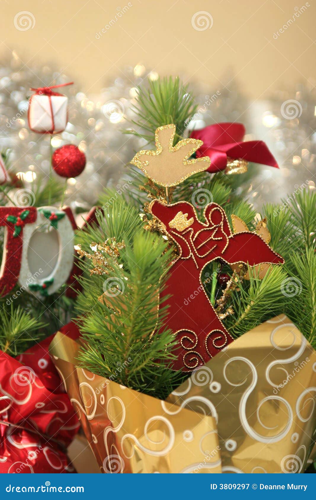 Christmas Holiday Decorations Stock Image - Image of holiday, pine: 3809297