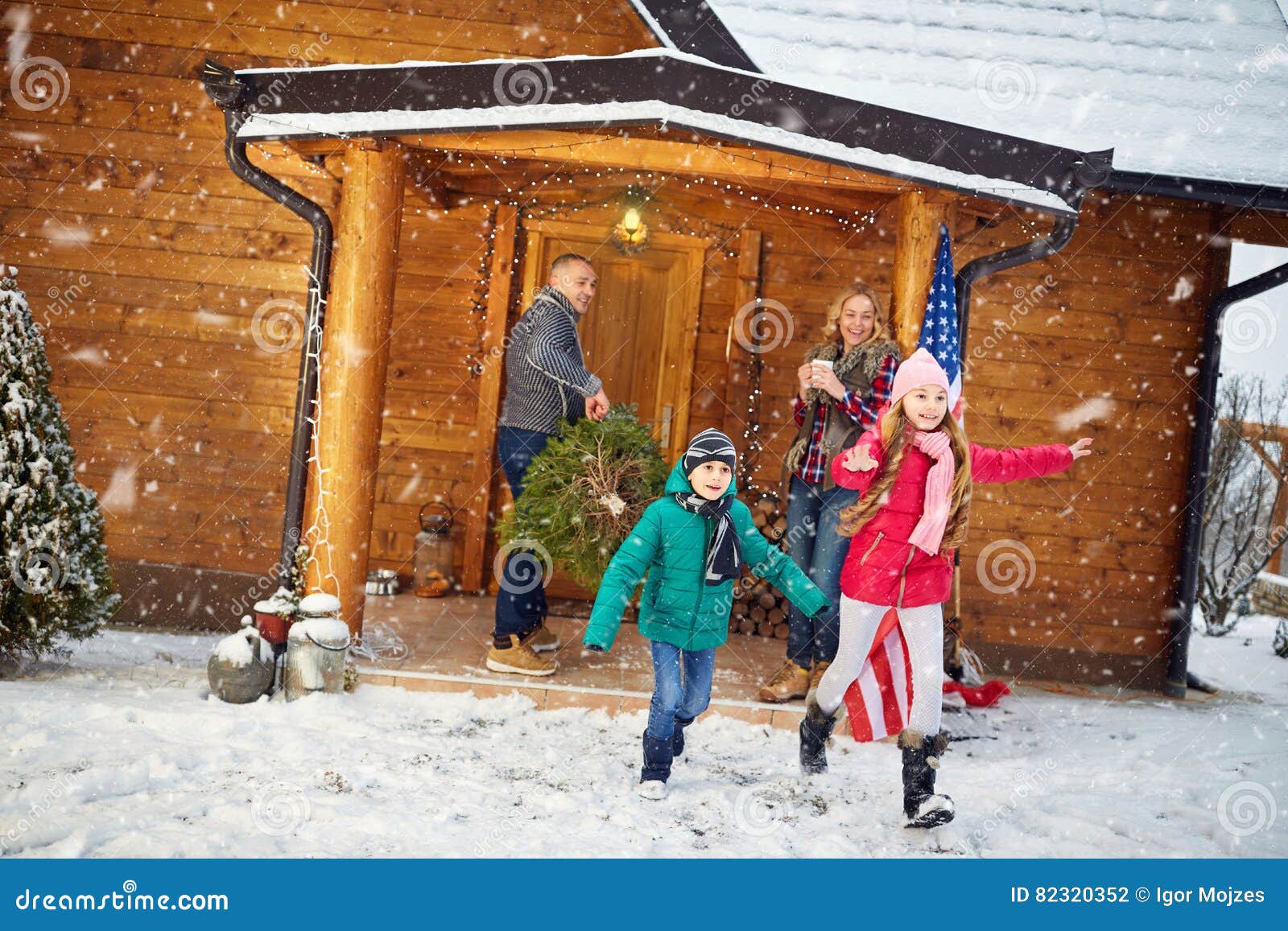 Christmas Holiday Family Vacation Stock Photo Image of outdoor Christmas Family Vacation