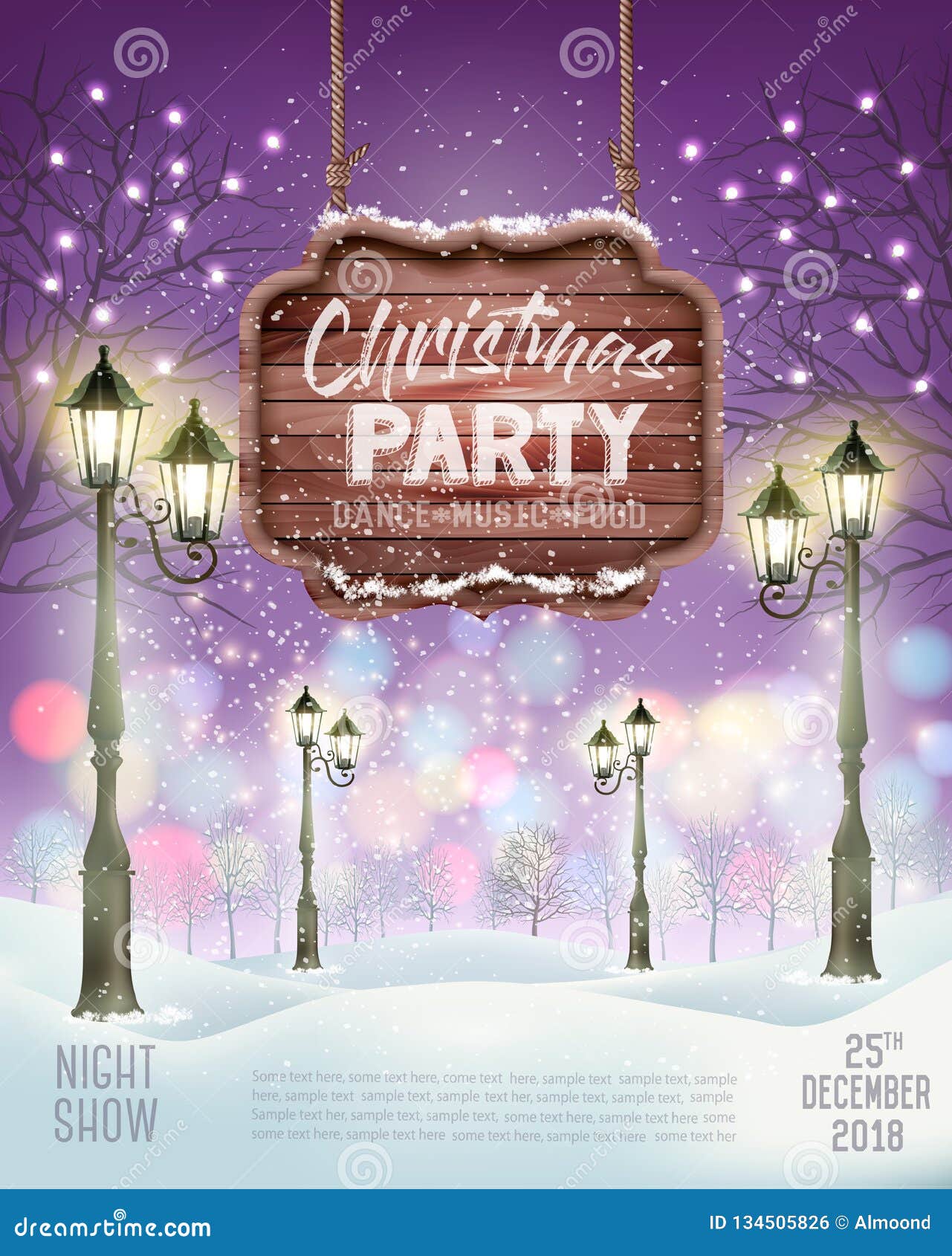 Christmas Holiday Party Flyer Background Stock Vector - Illustration of