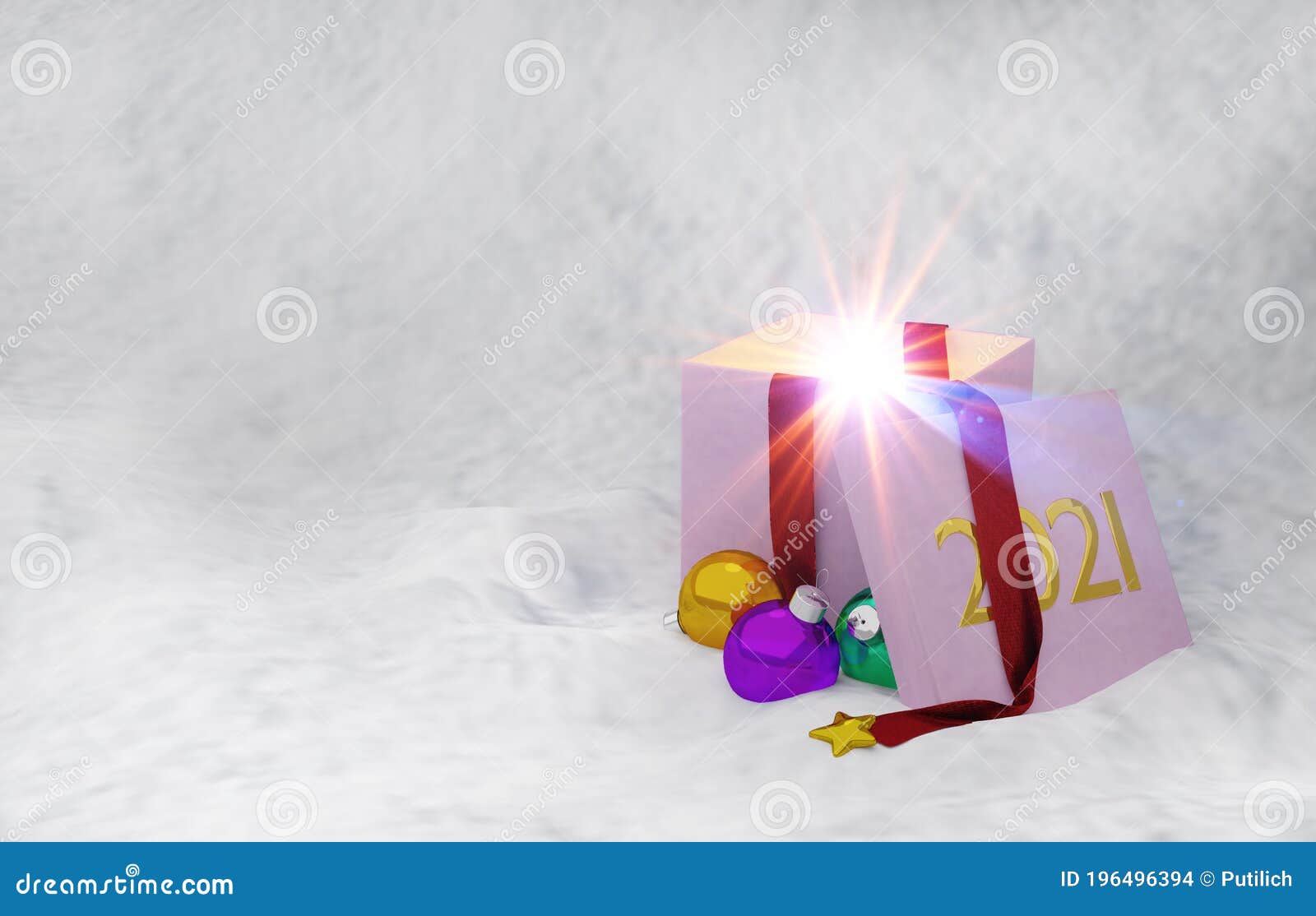 christmas holidays composition on light background.2021. 3d 