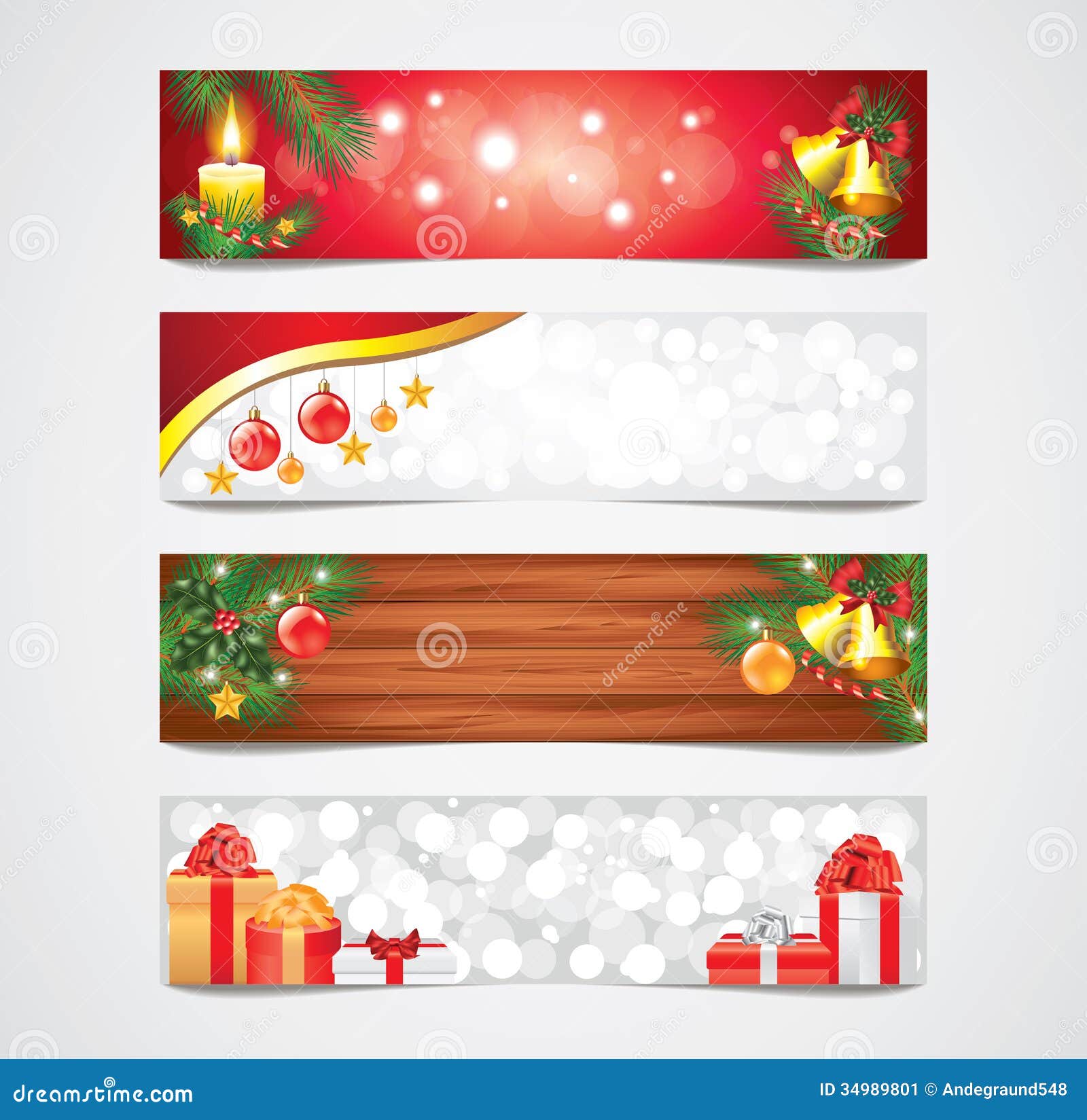Christmas Holidays Vector Banners Set Stock Vector - Illustration of ...
