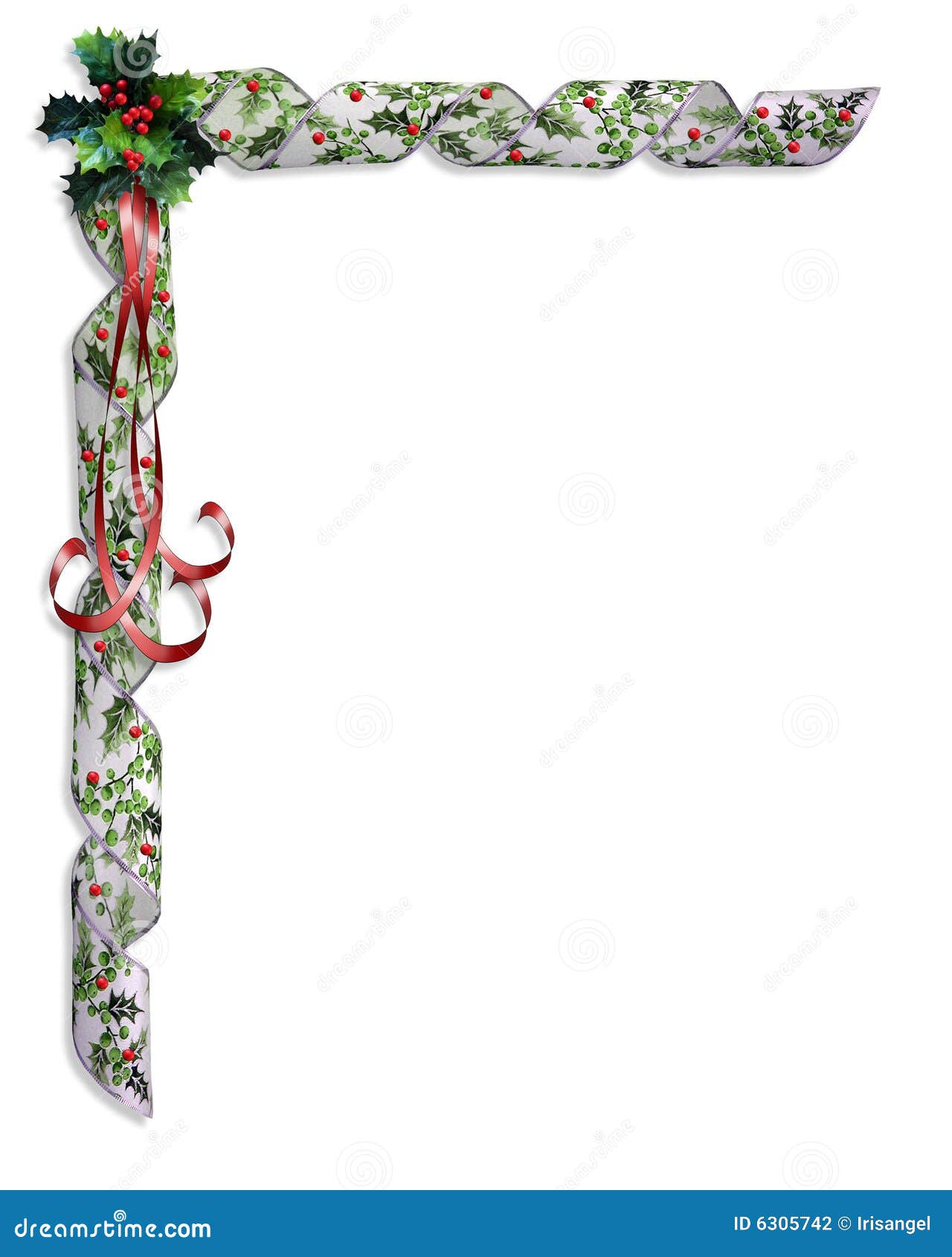 Image and illustration composition Christmas design with holly leaves