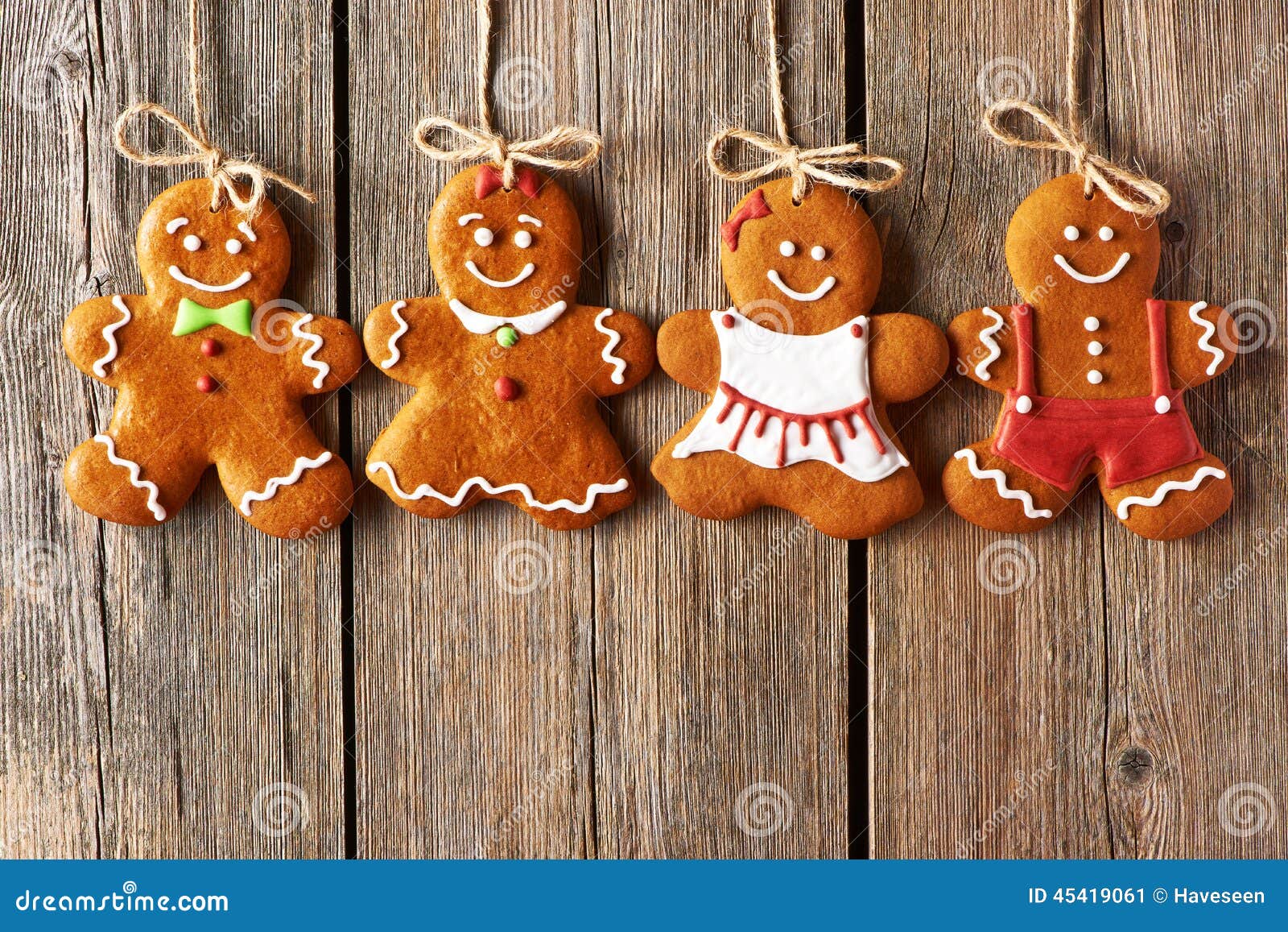 Christmas Homemade Gingerbread Couple Cookies Stock Photo 