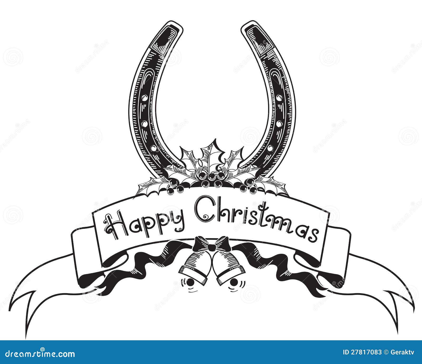 Christmas Horseshoe Background Stock Illustration Illustration of