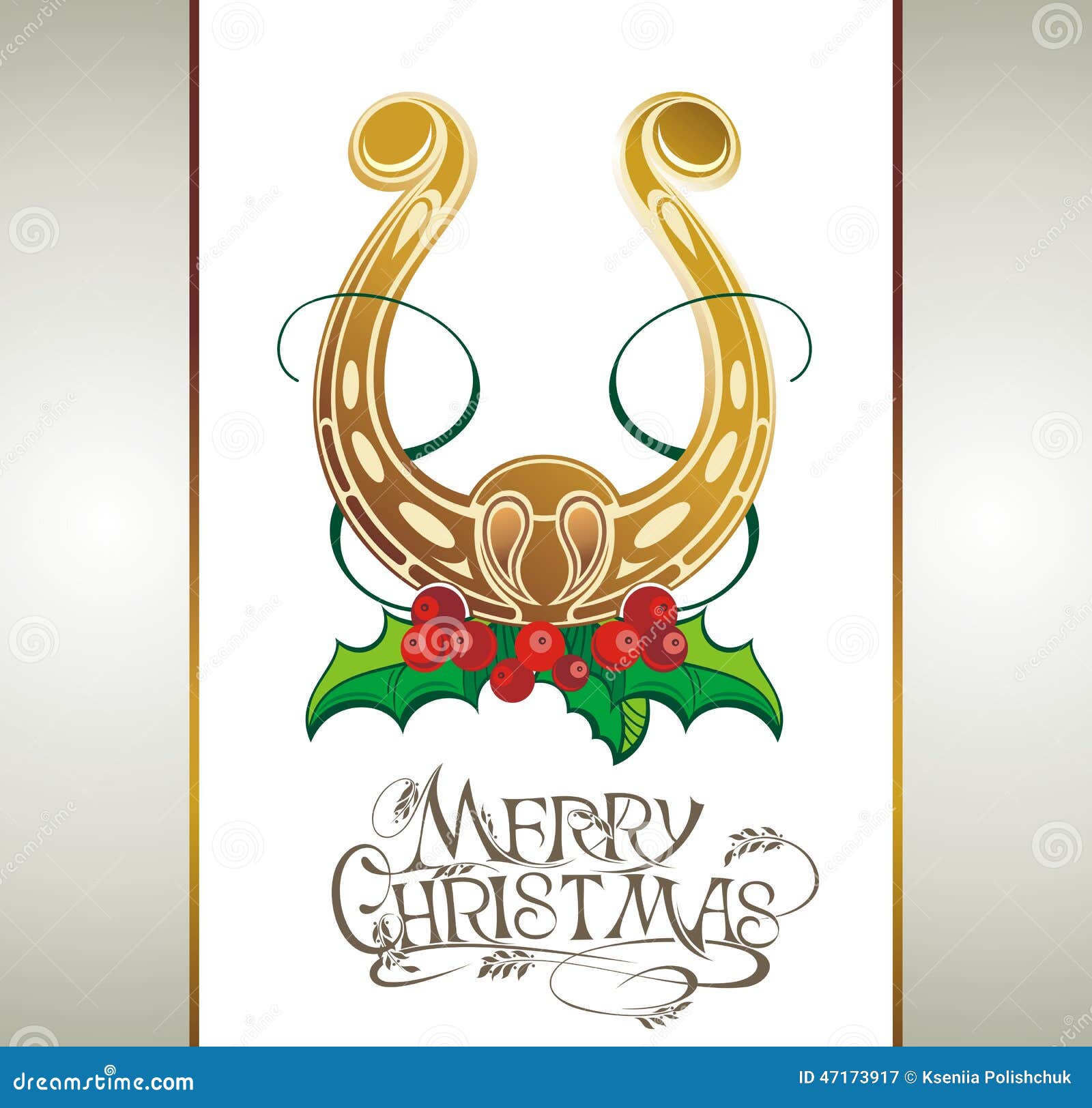 Christmas Horseshoe stock vector. Illustration of decorative 47173917
