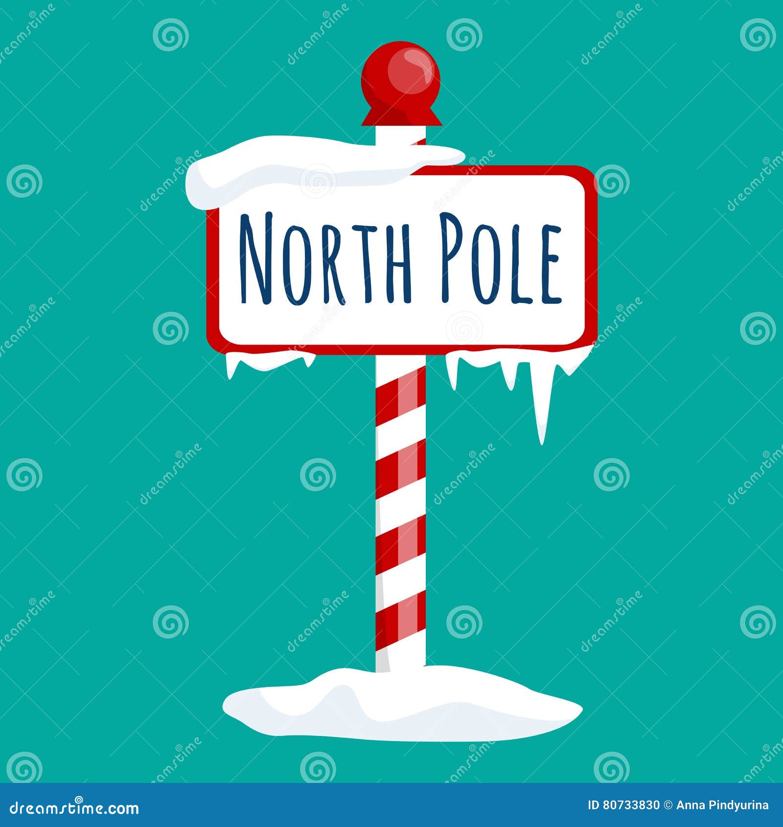 north pole on globe clipart