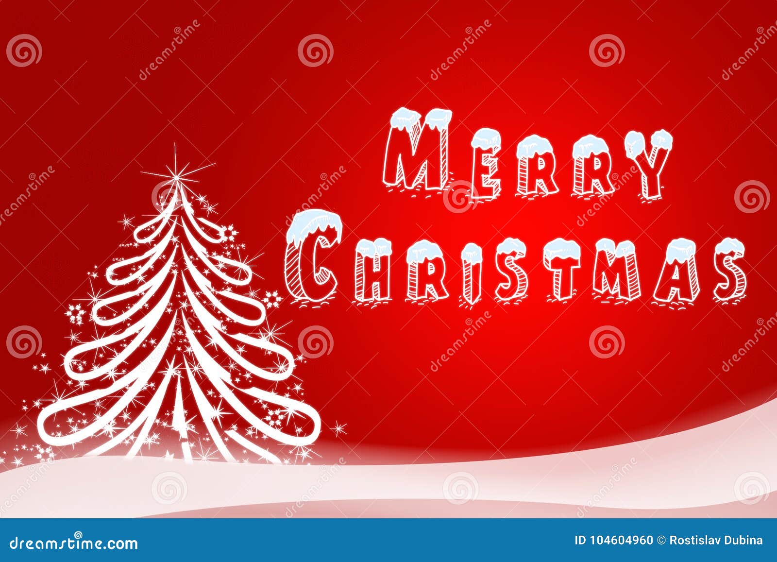 Christmas Illustration of a Holiday Card. Hand-drawn Image of Ha Stock ...