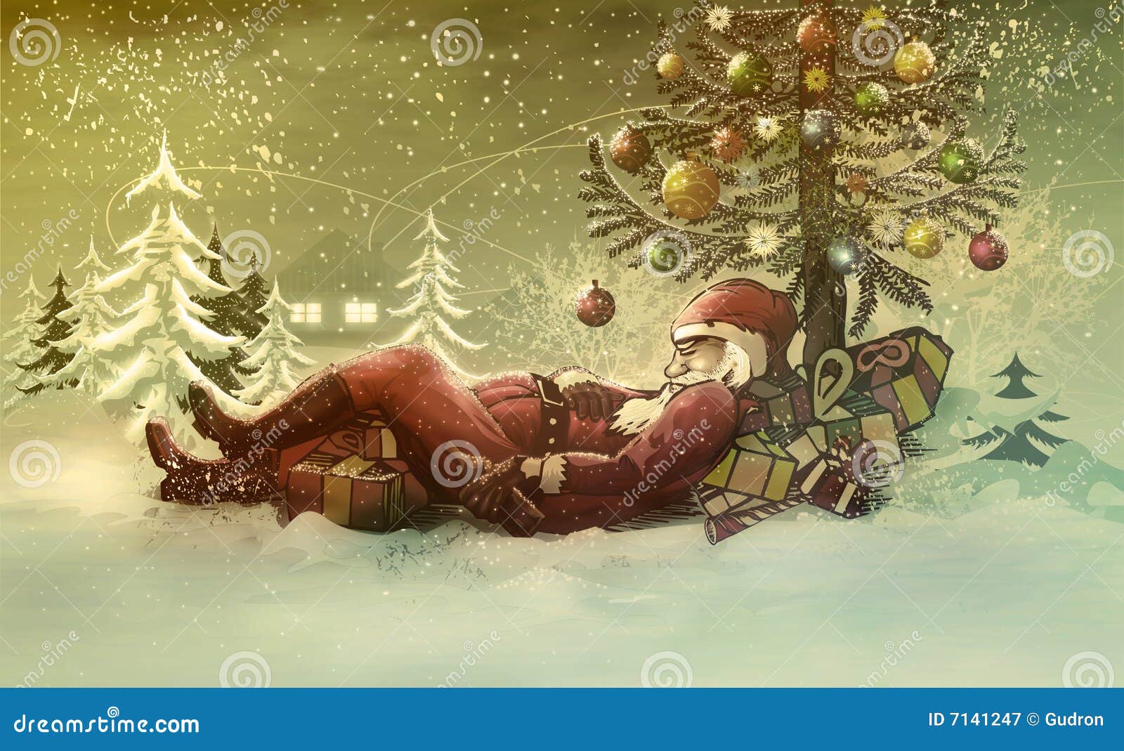 Christmas Santa Claus Dragging Gifts Drawing Illustration Element Gif PNG  Images