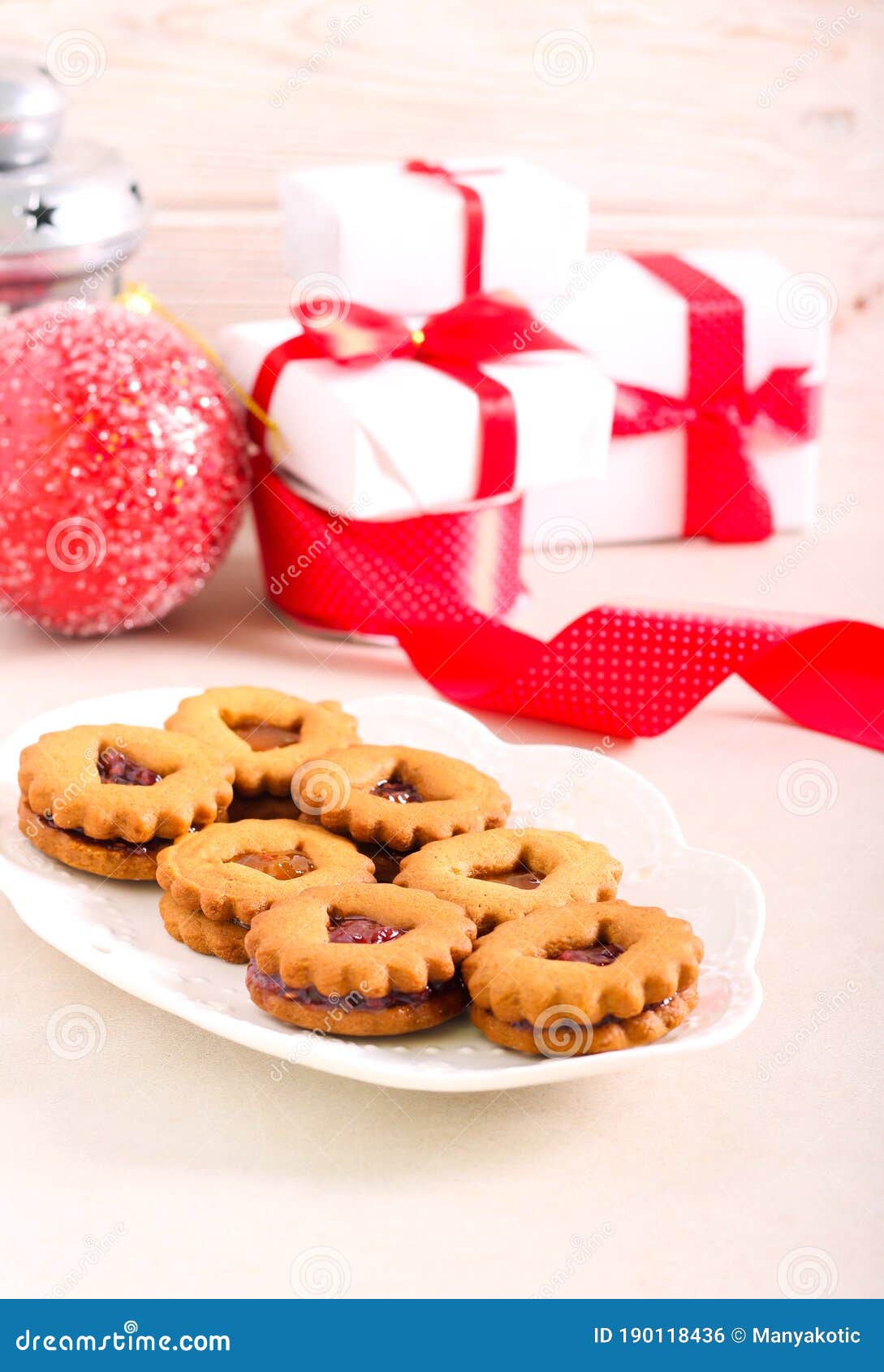 Christmas Jam Sandwich Cookies Stock Photo Image of treat, cookies