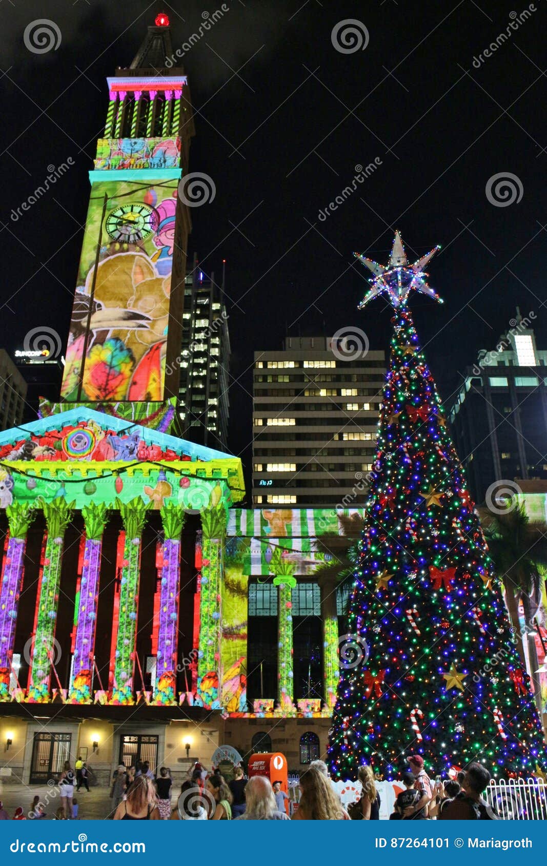 Christmas At King George Square Editorial Photo - Image of city, glass: 87264101