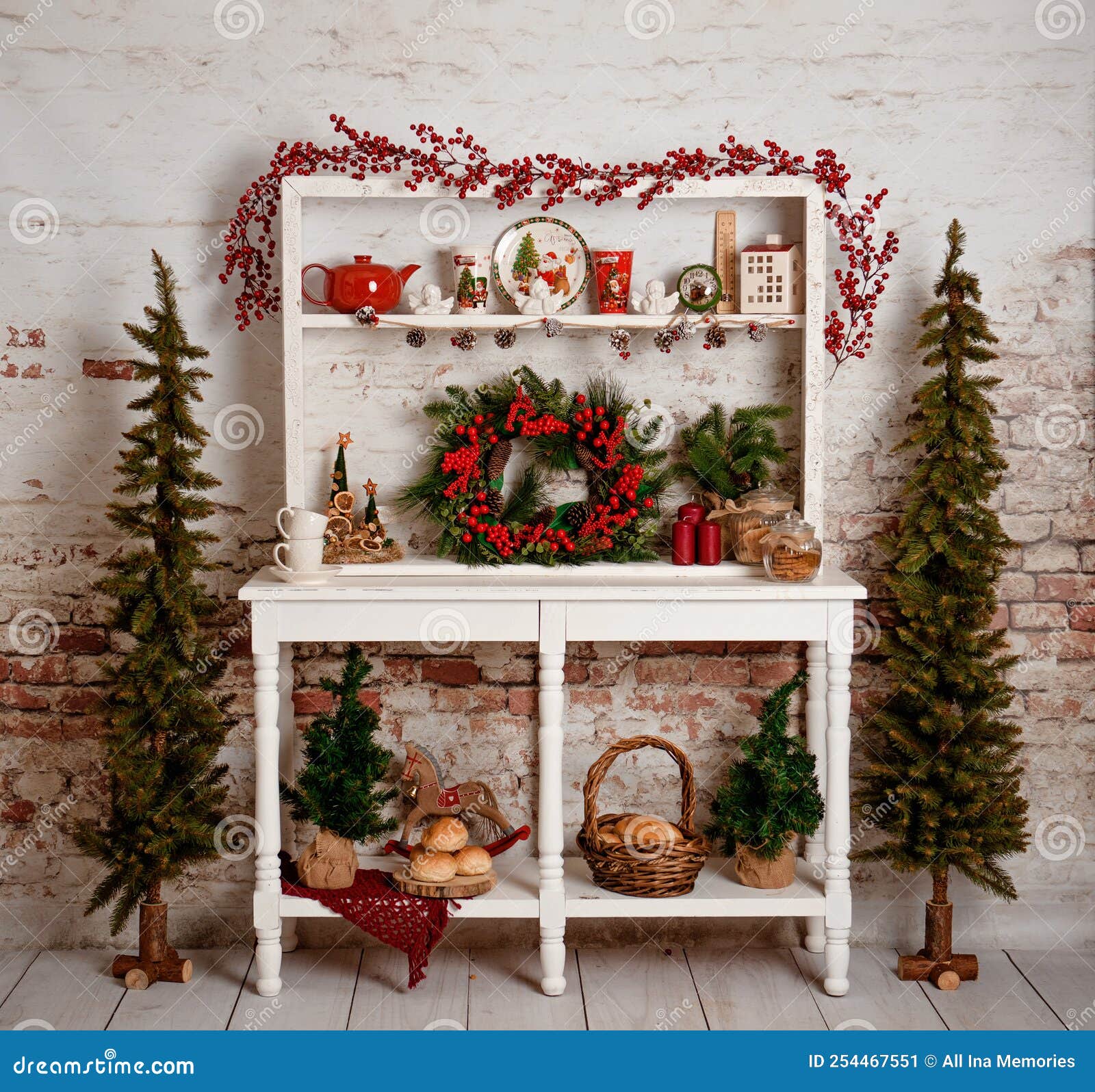 Christmas Kitchen cabinet stock illustration. Illustration of ...
