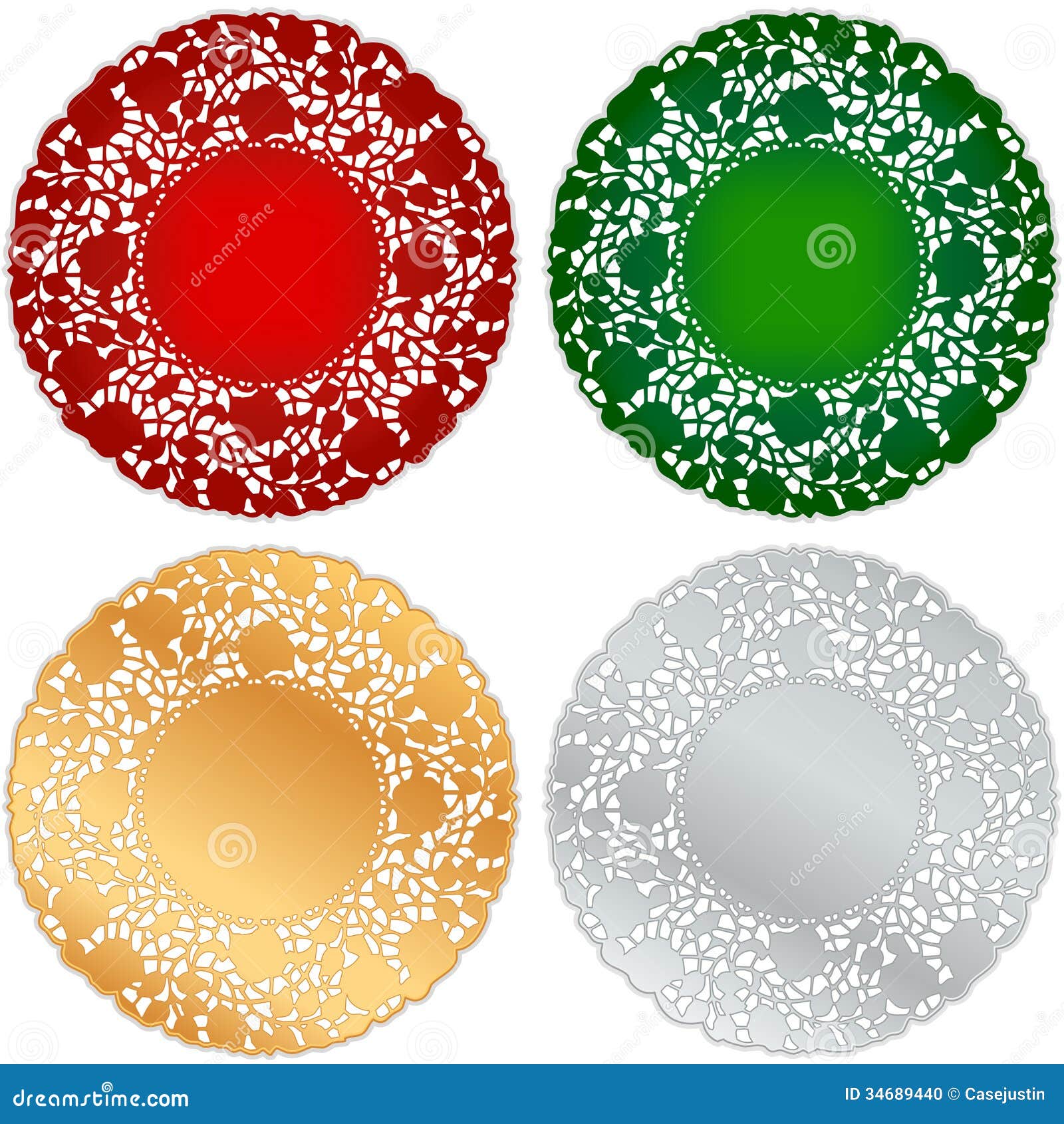 Christmas Lace Doily Place Mats Stock Vector - Image: 34689440