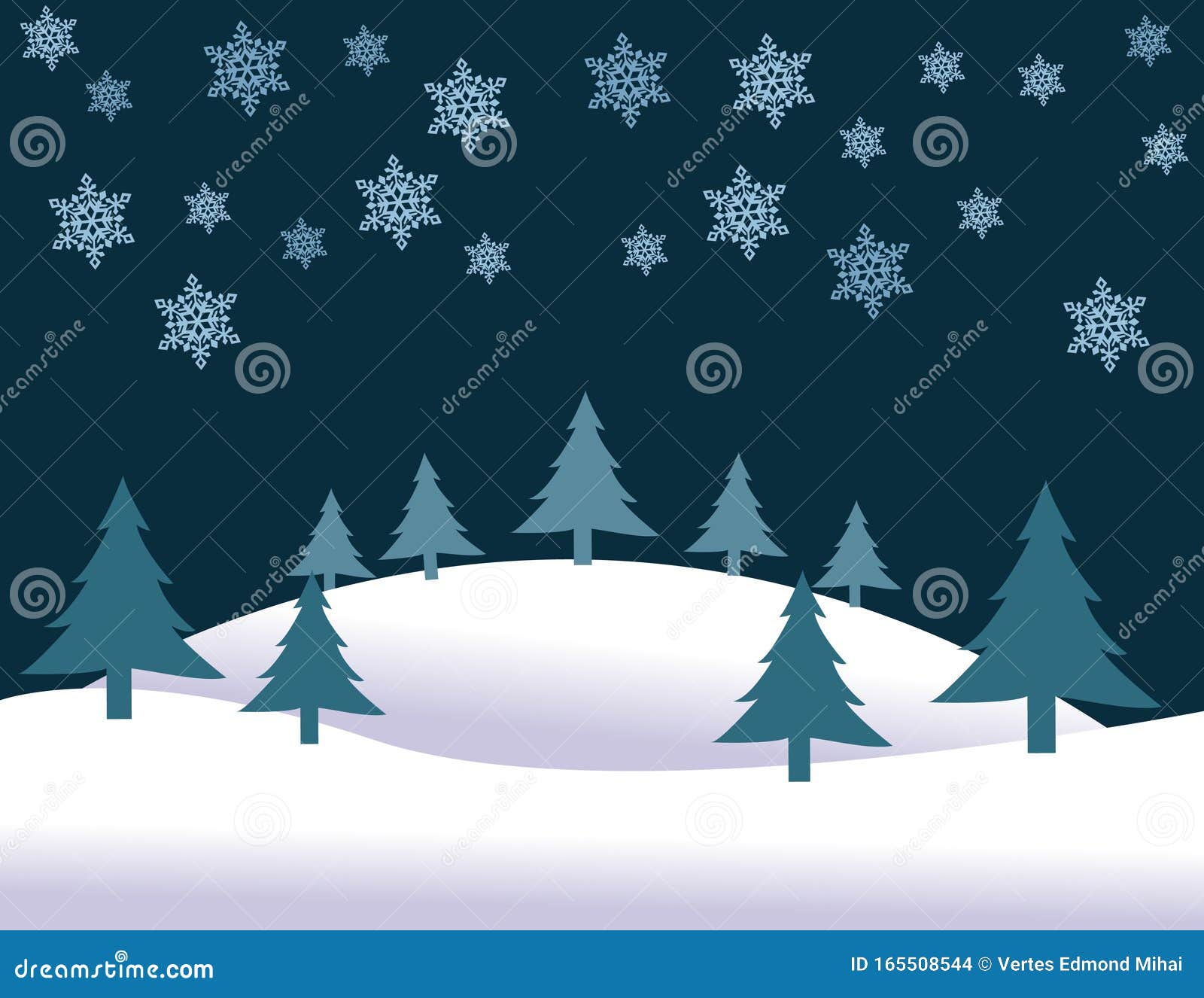 Christmas Landscape Vector Illustration Stock Vector - Illustration of