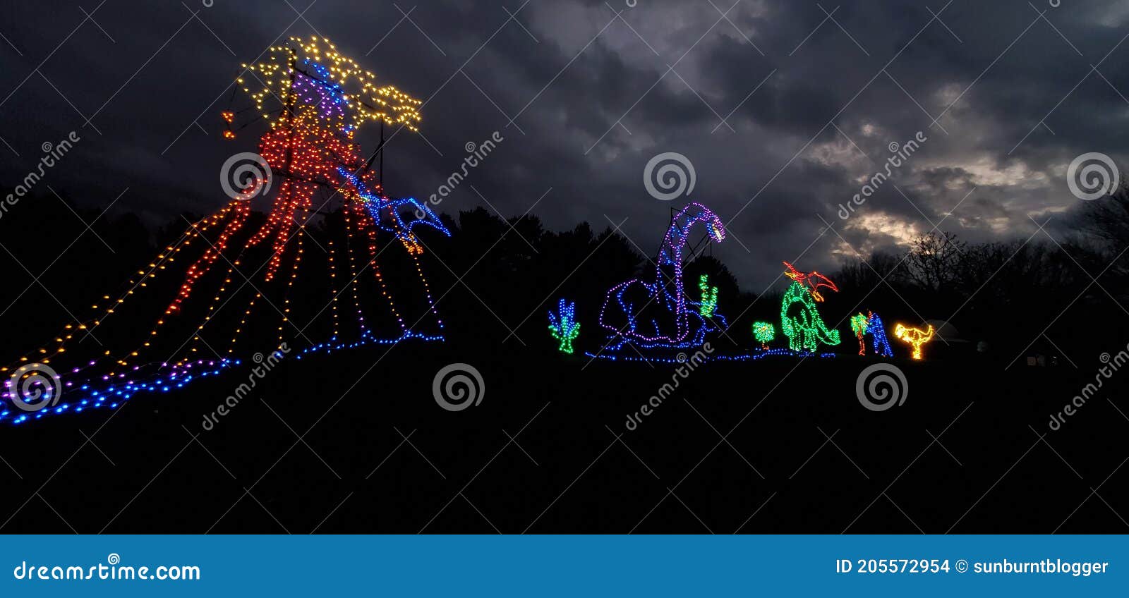 2020 Dinosaur Christmas Light Display Oglebay Park, West Virginia Editorial Stock Image Image