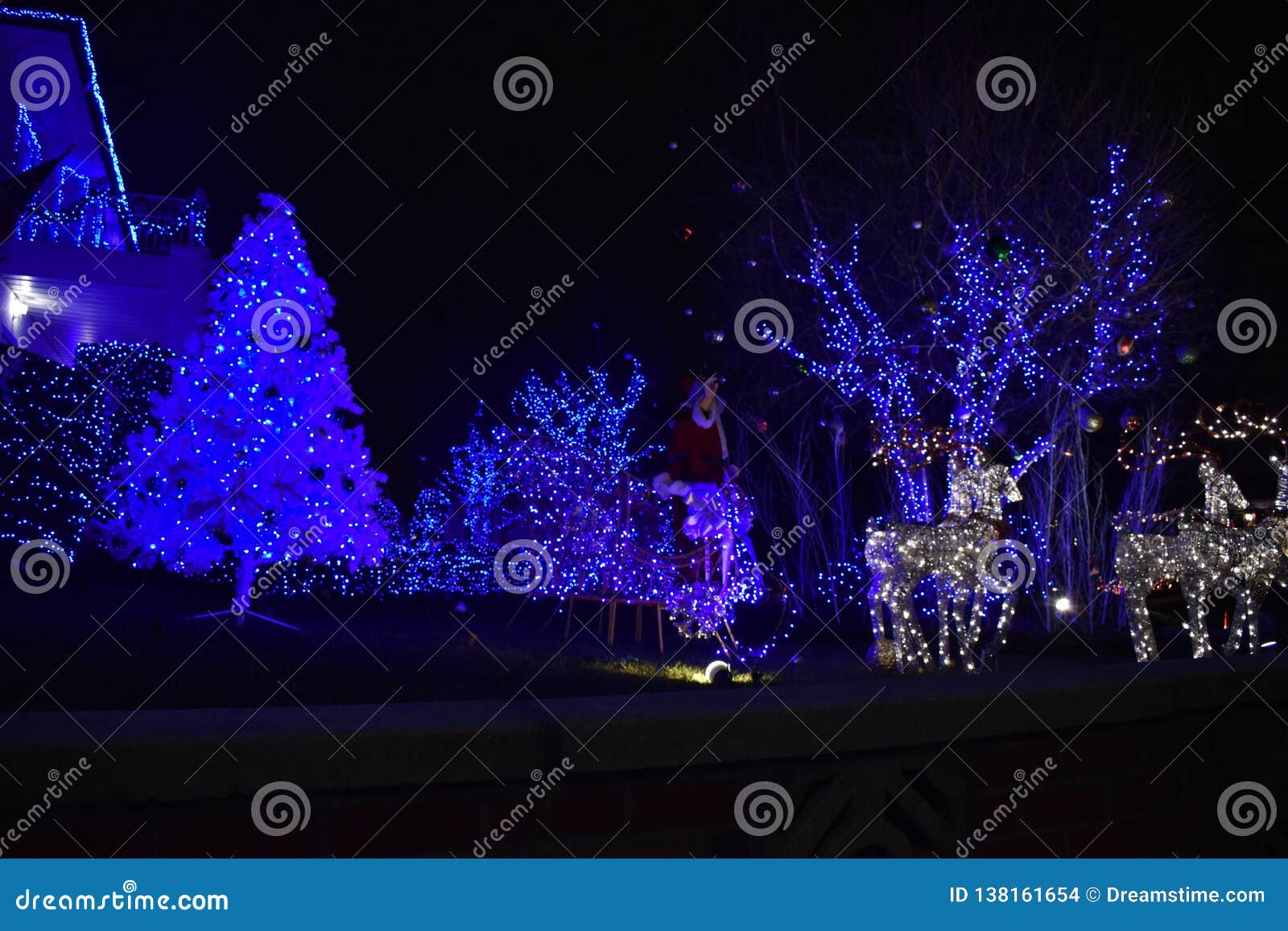 Christmas Light in the Night in New York, Usa Stock Photo Image of