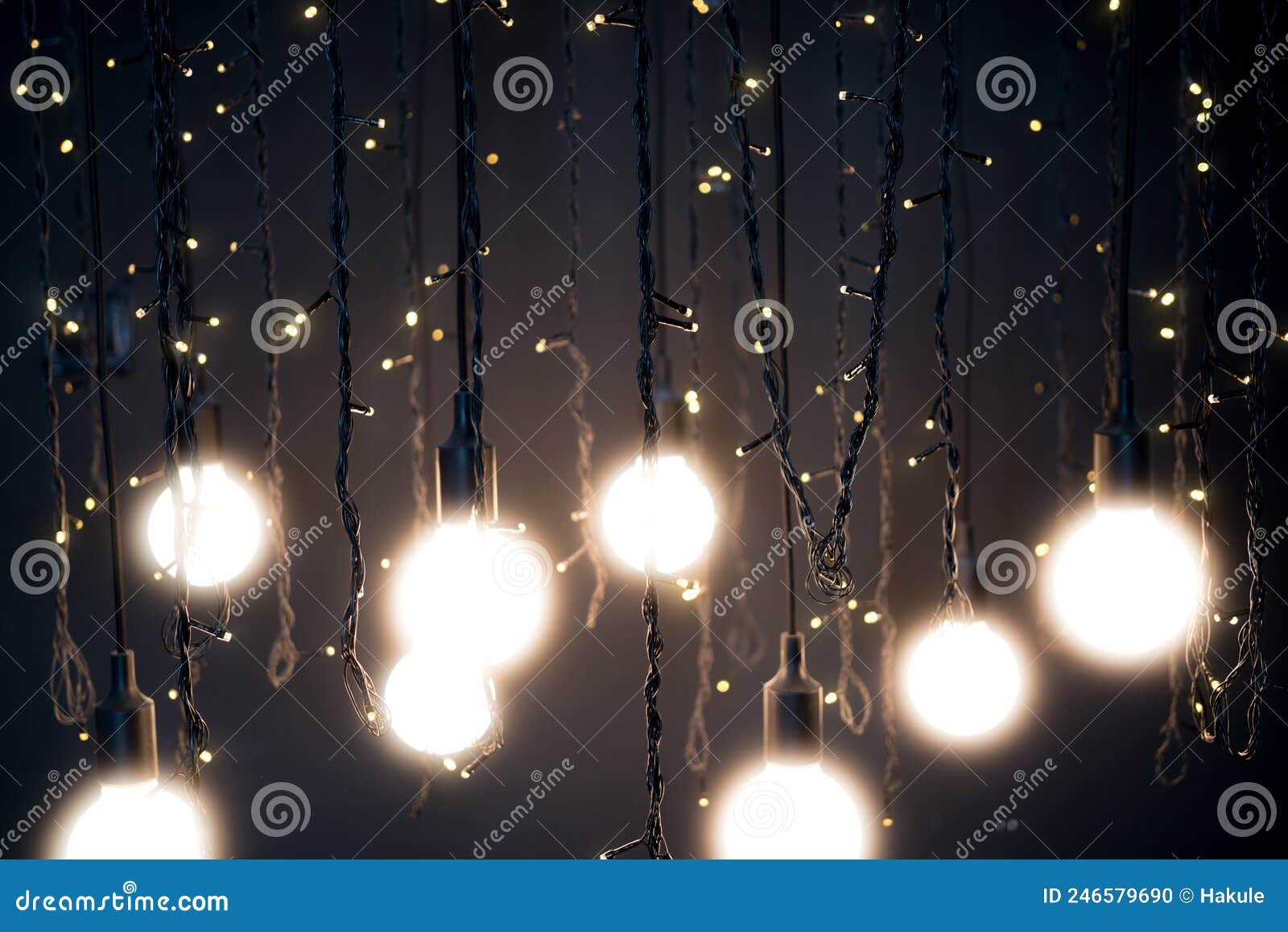 Christmas Light Shining, Black Background Stock Photo Image of lamp