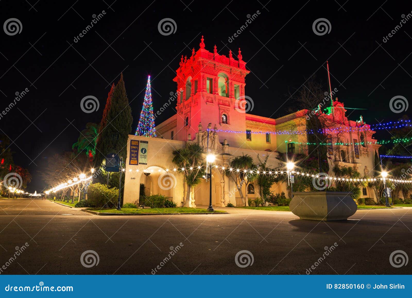 Christmas Lights in Balboa Park Editorial Image Image of park