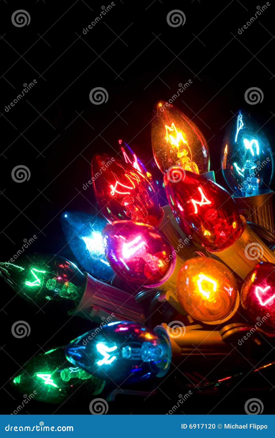Christmas Lights on Black stock photo. Image of background 6917120