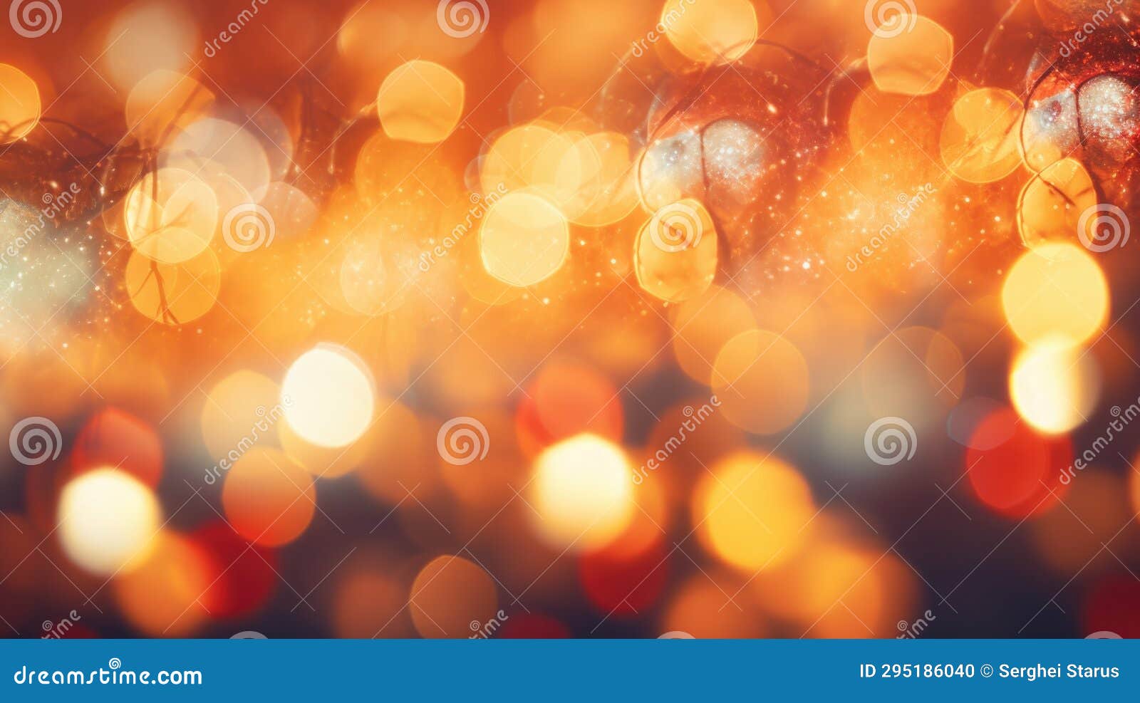Christmas Lights with Bokeh Effect, AI Stock Illustration
