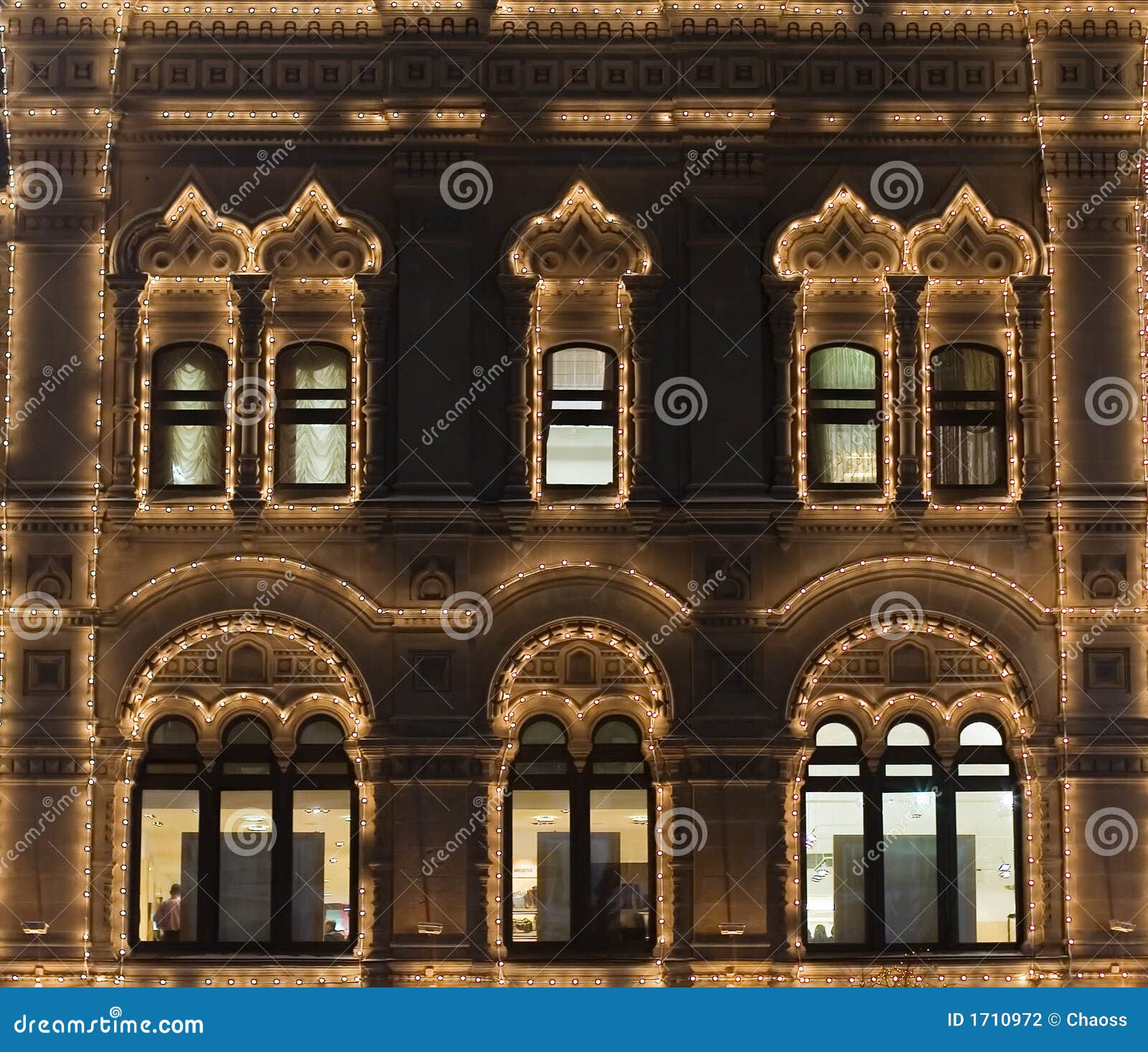 Christmas Lights on Building Stock Photo Image of antique, highlighter 1710972