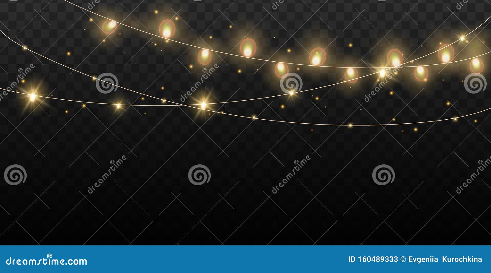 christmas lights bulbs . glowing golden christmas party hanging lamp garlands string for xmas holiday cards