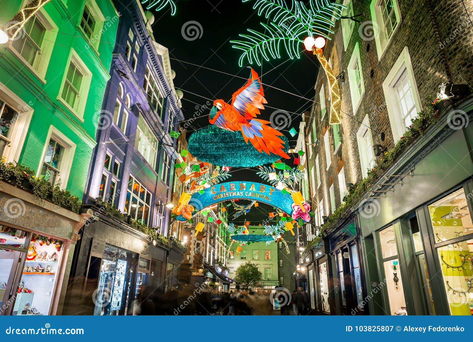 Christmas Lights 2016 in Carnaby, London Editorial Photography Image