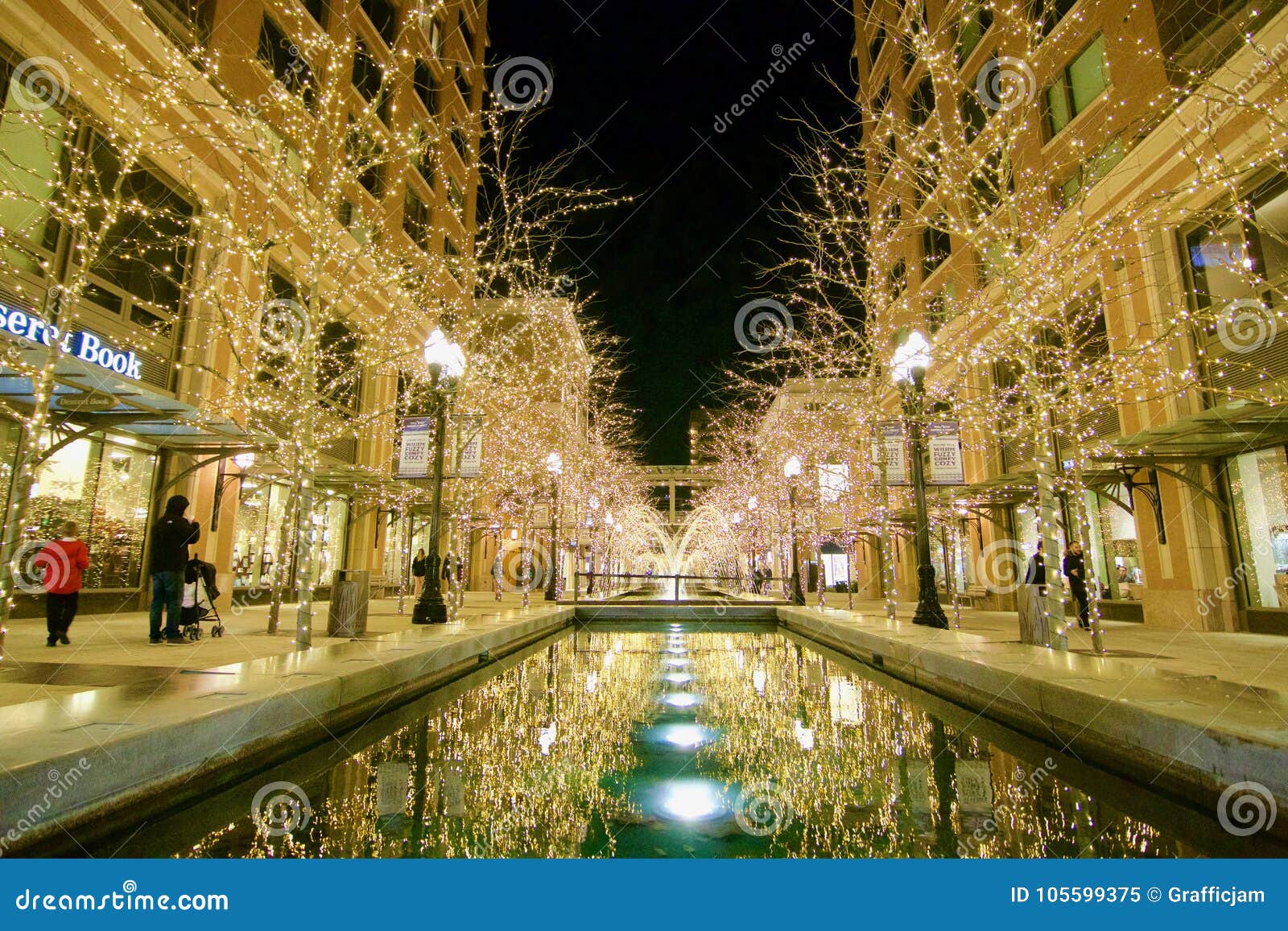 Christmas Lights at City Creek in Downtown Salt Lake City Editorial