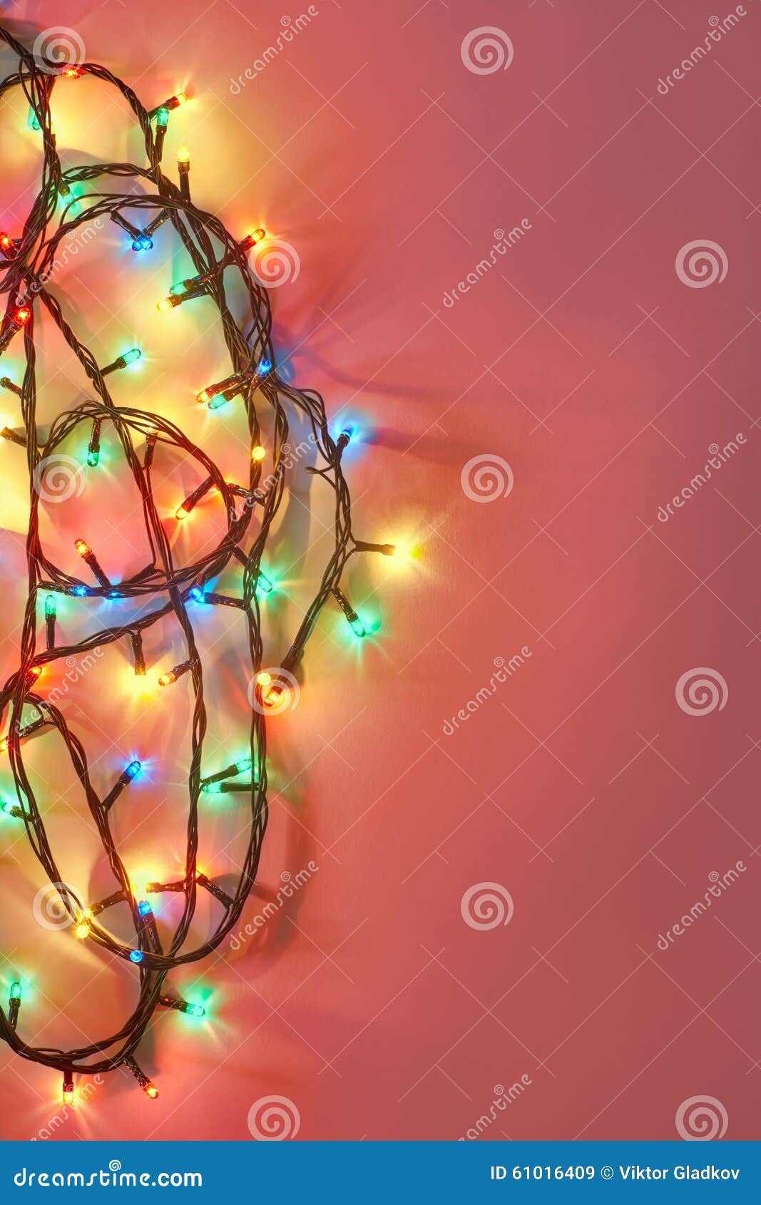 Christmas Lights on Dark Pink Background Stock Image Image of christmas, celebration 61016409