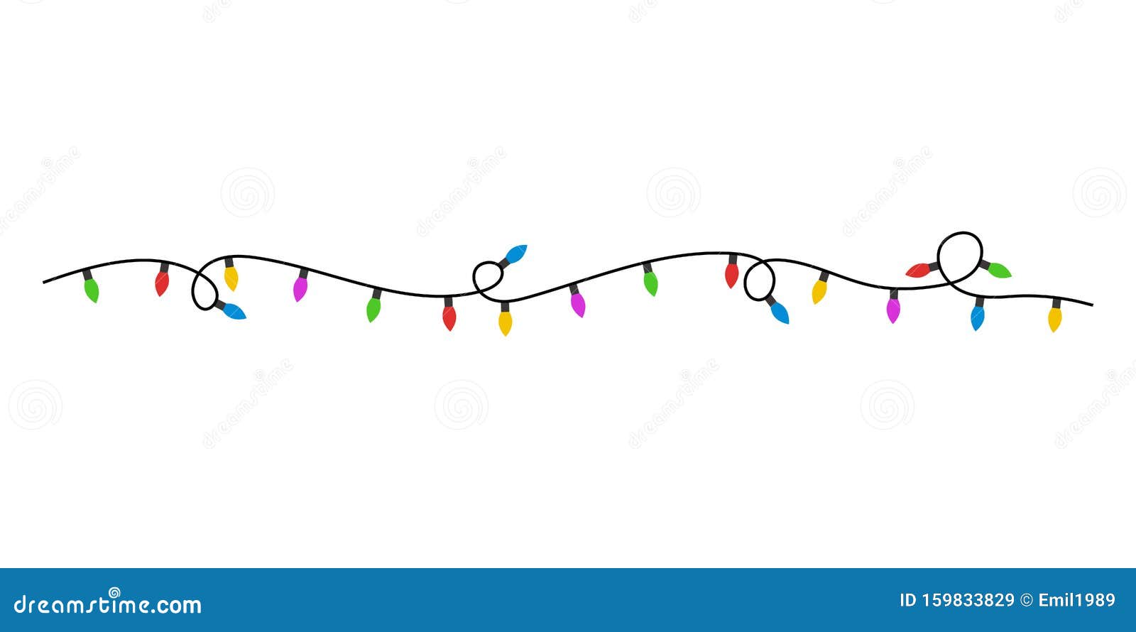 Christmas Lights Flat Style. Vector Stock Illustration Illustration