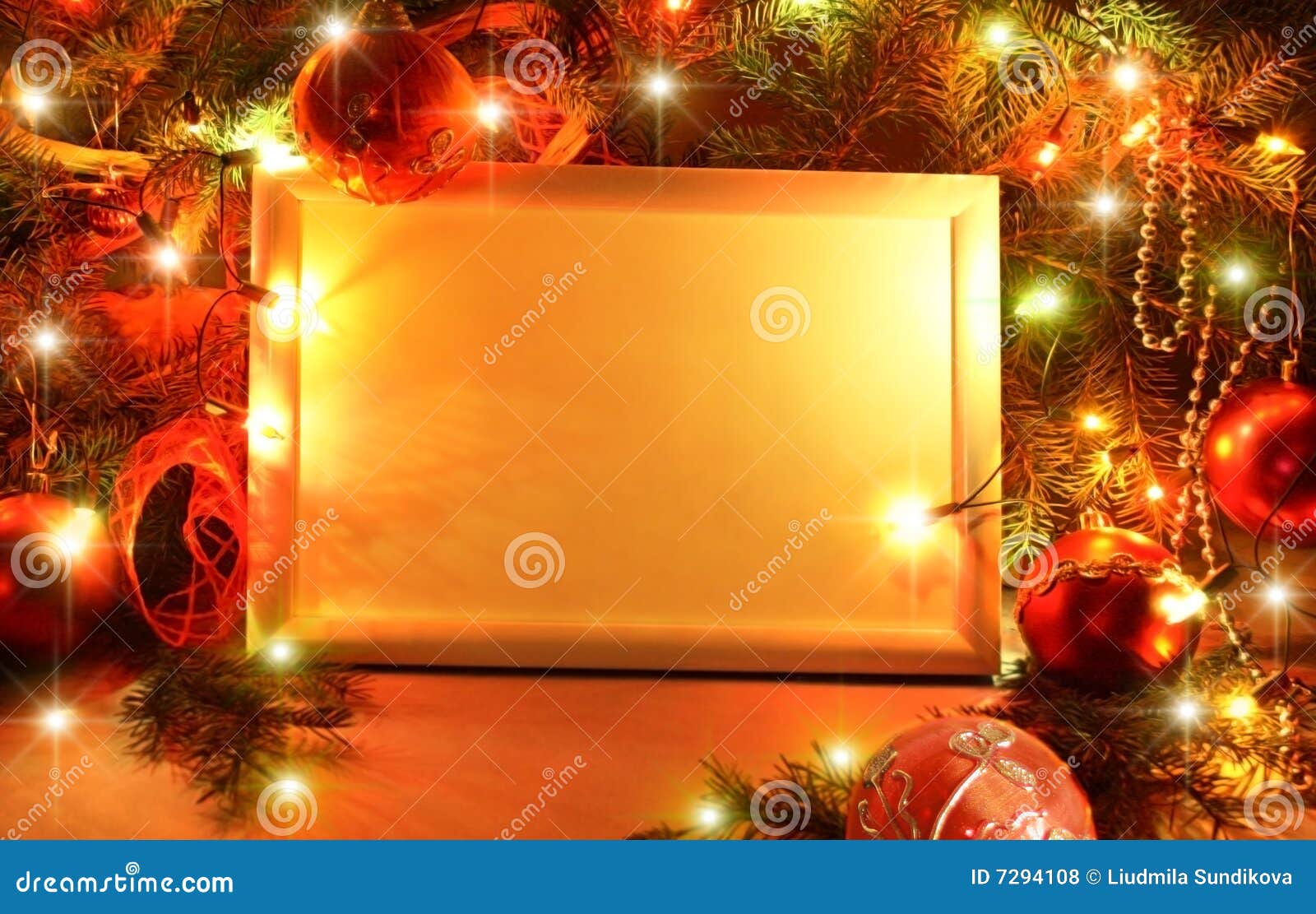 Christmas lights frame stock photo. Image of celebration 7294108