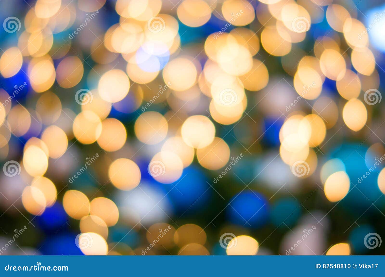 Christmas Lights Golden and Blue Bokeh Stock Photo Image of defocused