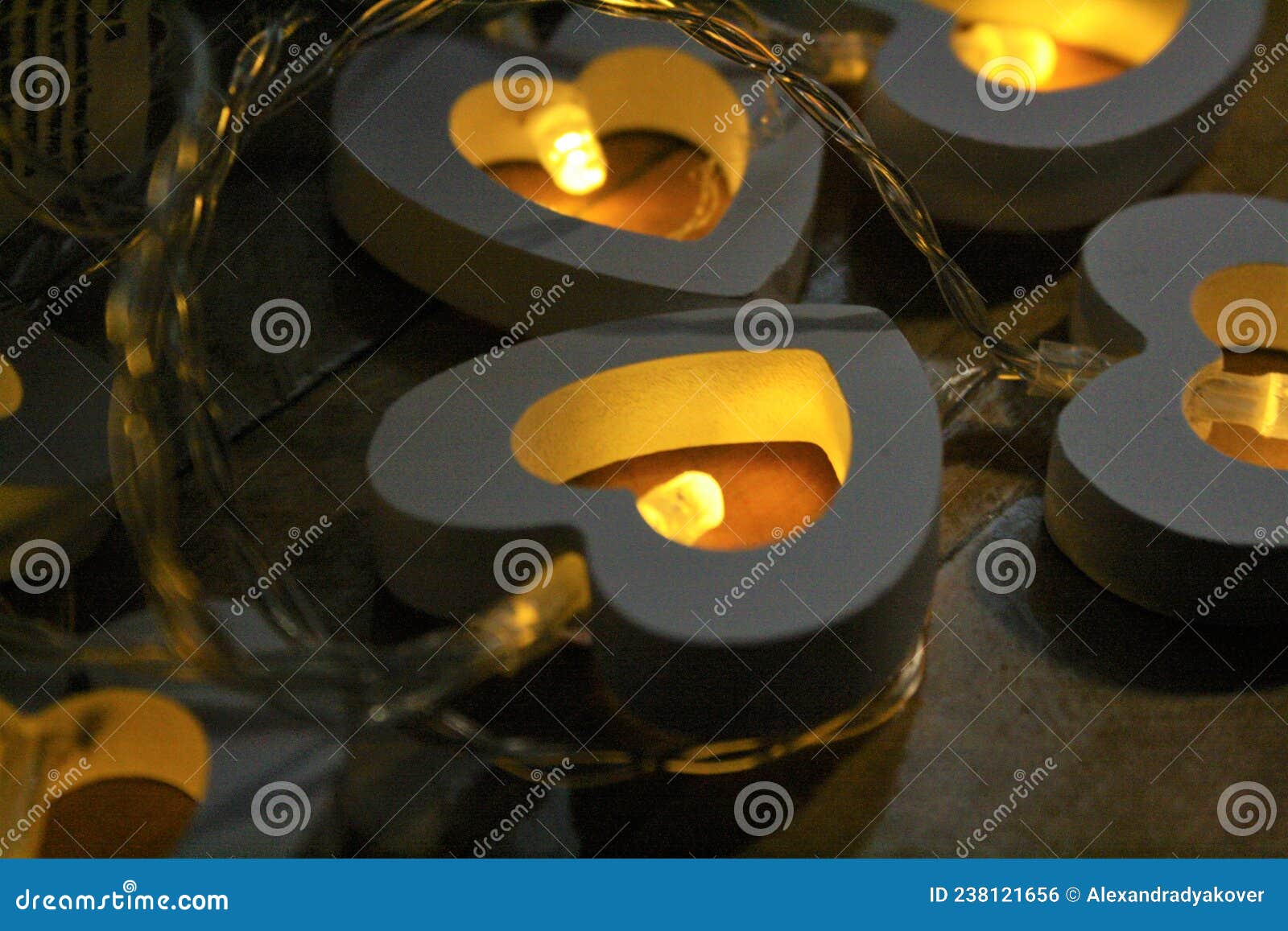 christmas lights. heart. warm.macro photoghraphy