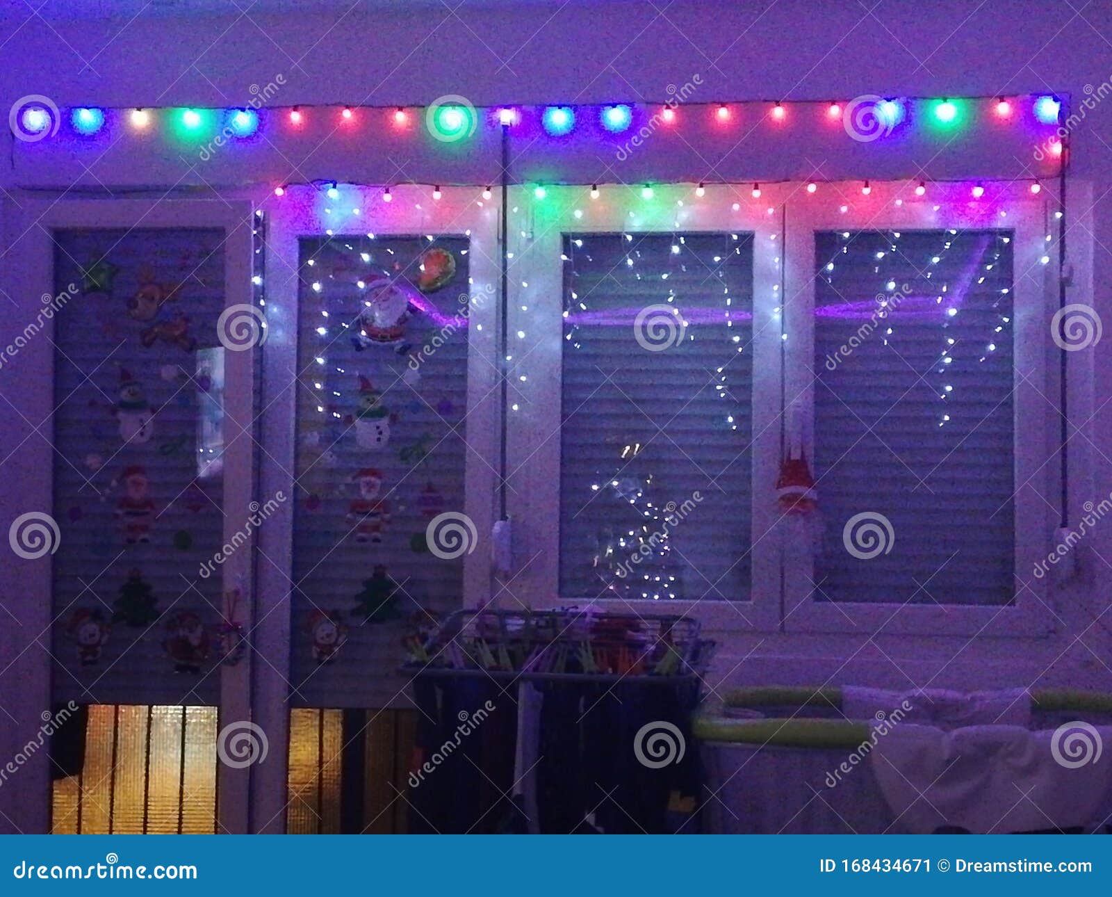 Christmas lights at home stock image. Image of christmas 168434671