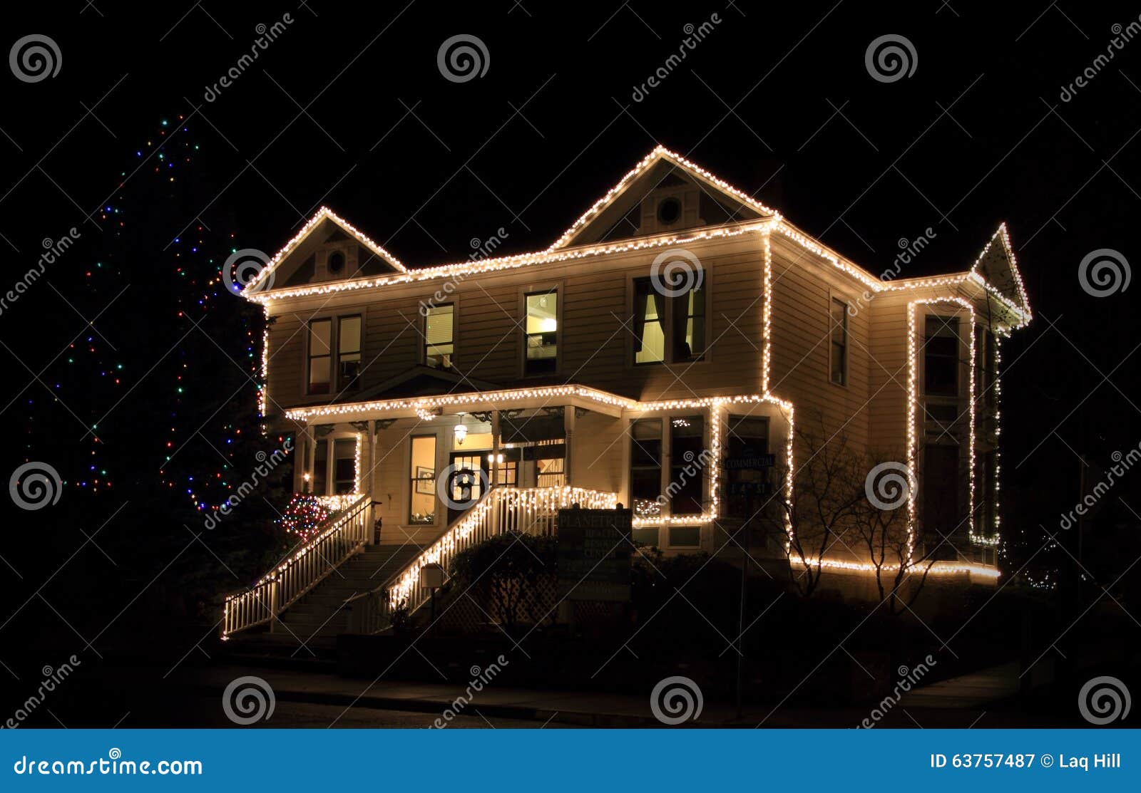 Christmas Lights on House stock image. Image of intricate 63757487